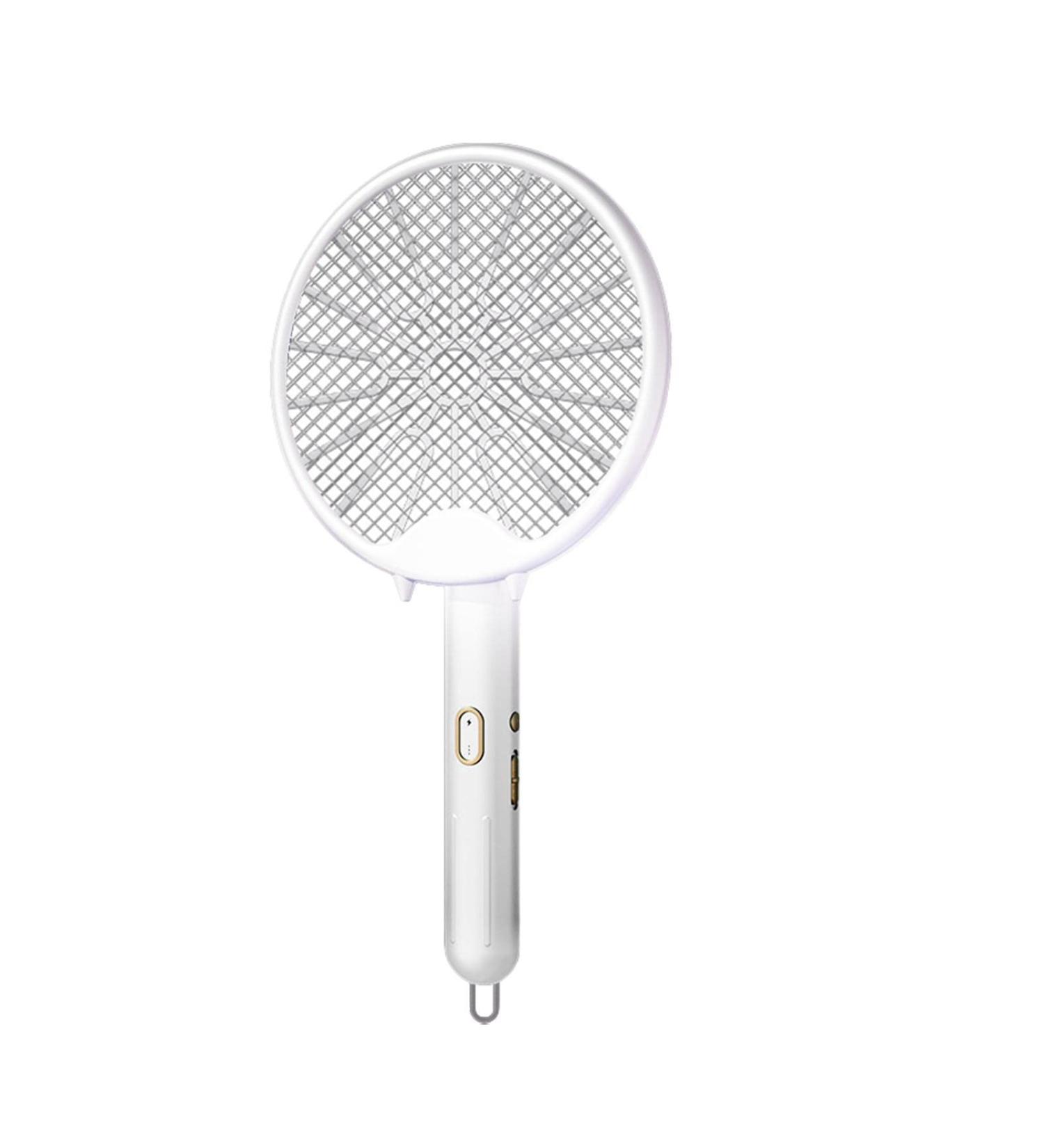 Racket USB Rechargeable Fly Racket - Foldable Fly Swatter Racket 3000 Volts Fly for Buggs Fly Killers for Travel Outdoor Camping (White) - Buy Online on GoSupps.com