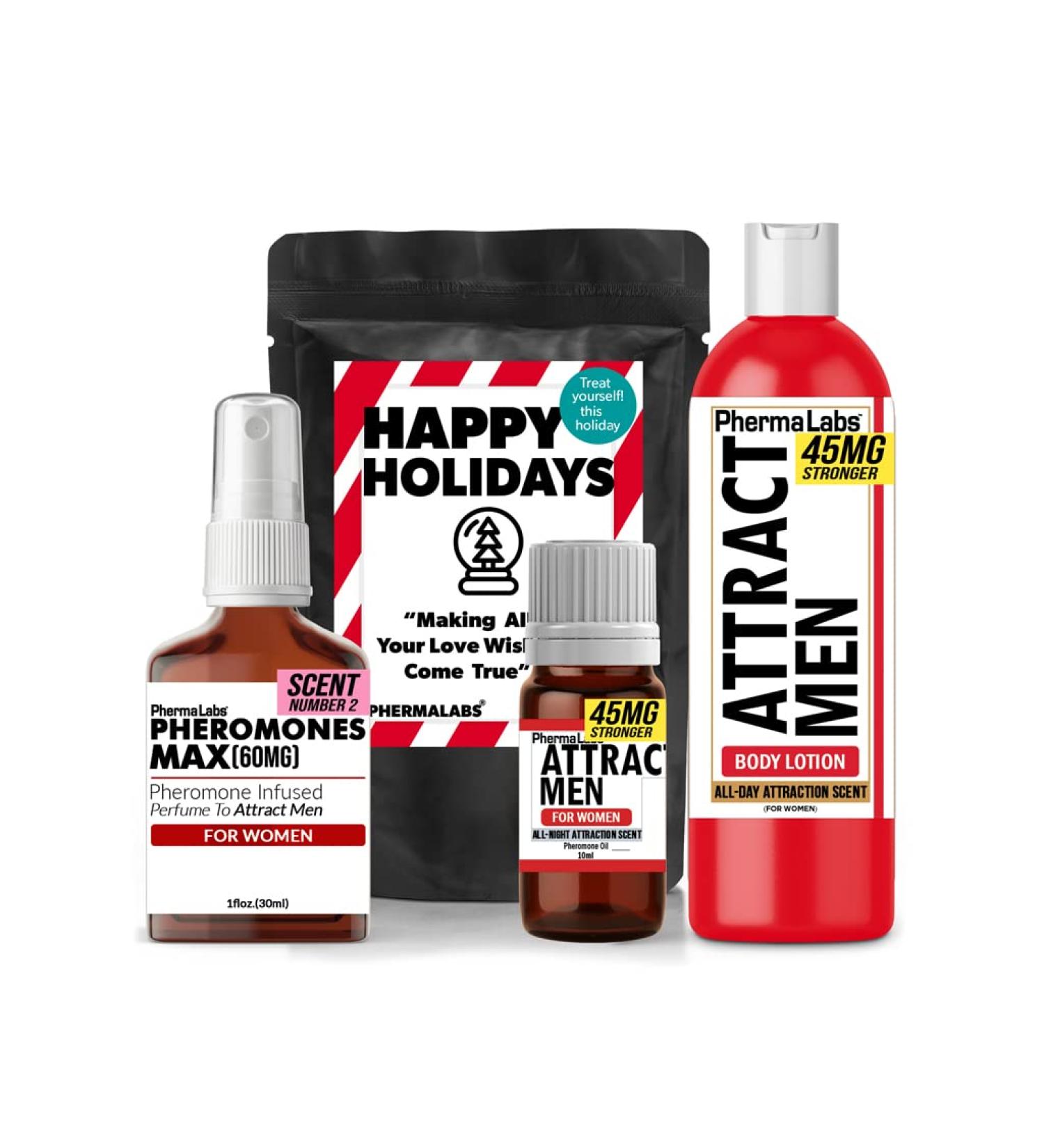 Pheromone Perfume Gift Bundle: Perfume Body Oil and Body Lotion (3 items) - for Her Attract Men  - Buy Online on GoSupps.com
