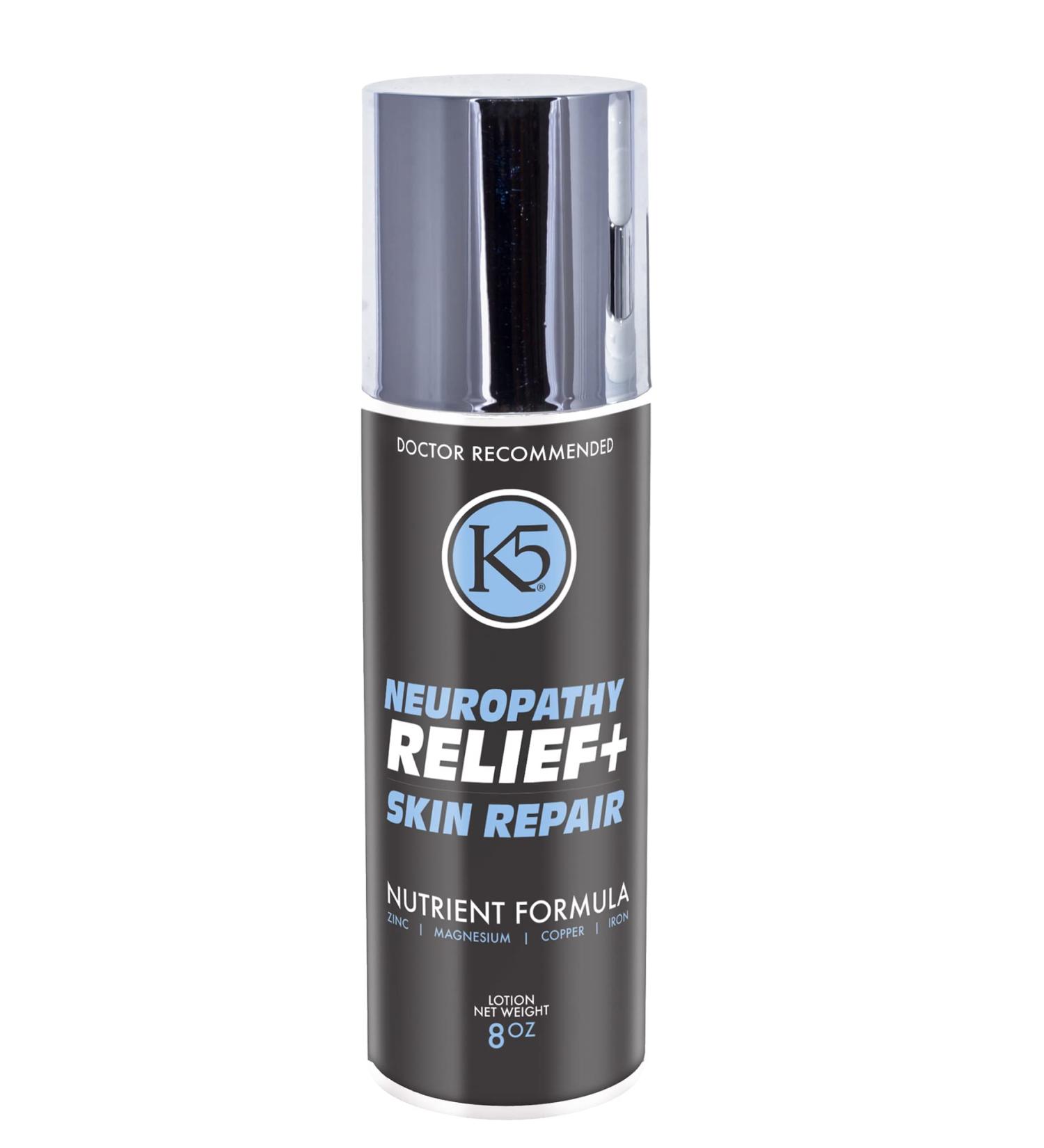 K5 Neuropathy Relief & Skin Healing Cream - Doctor Recommended for Feet Legs & Toes - 20+ Vitamins & Minerals for Symptoms & Skin Repair (8 Fl Oz - Buy Online on GoSupps.com