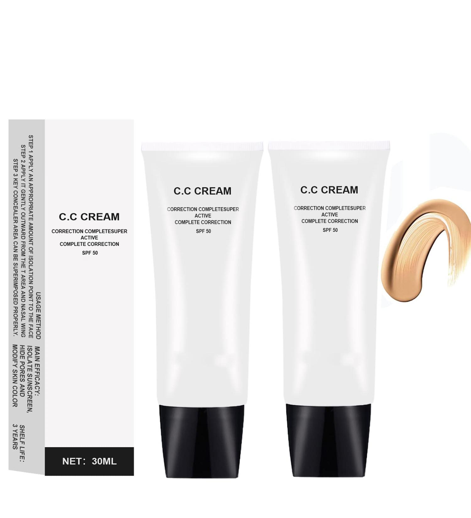 Perebella Skin Tone Adjusting CC Cream SPF 50 | Colour Correcting Primer for Mature Skin | Moisturizing Concealer with SPF | Brightens Skin Tone | 1 Fl Oz (Pack of 2) - Buy Online on GoSupps.com