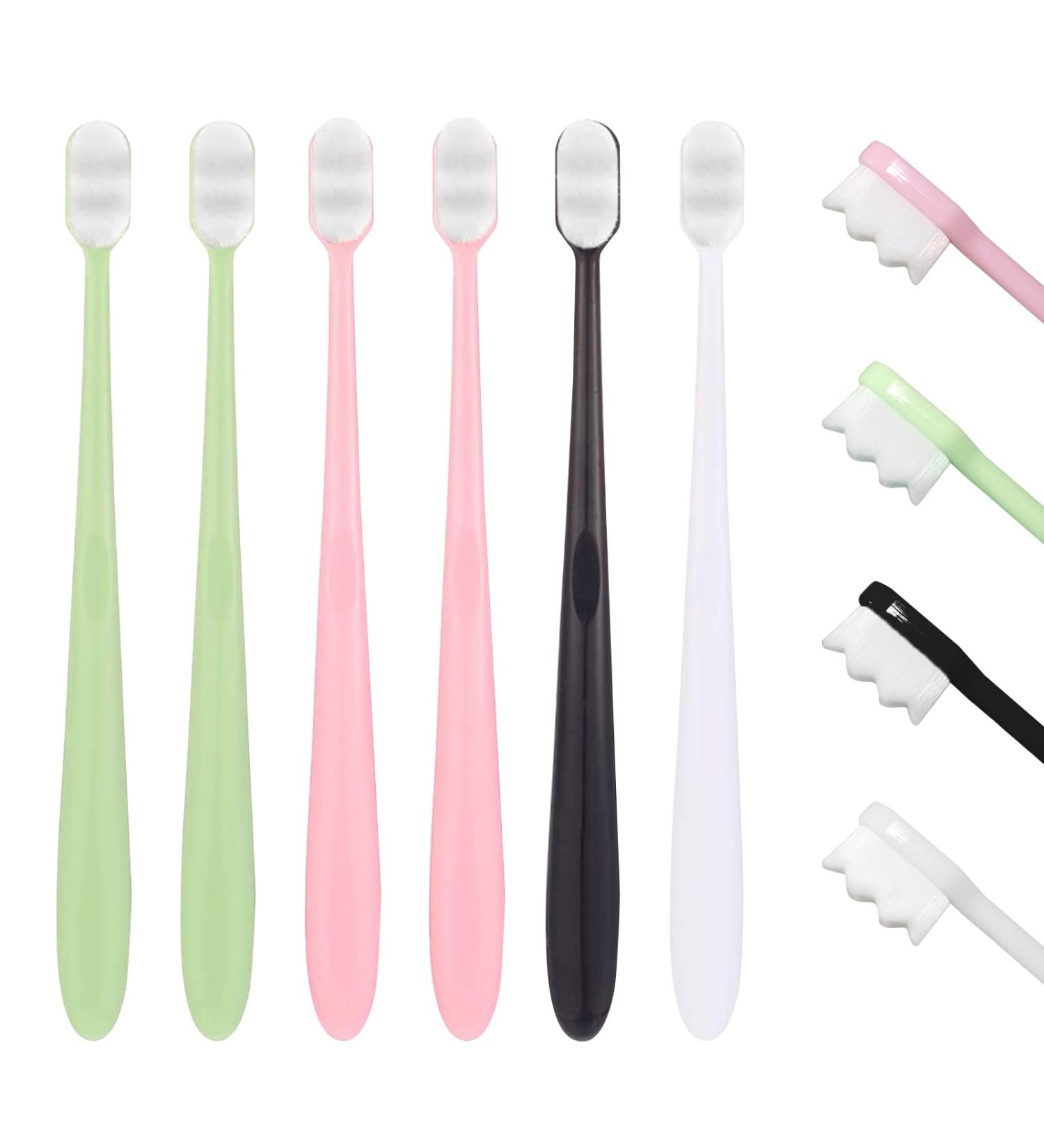 VIKSAUN 6 Pack Extra Soft Toothbrushes - Micro Nano Manual with 20 000 Bristles for Sensitive Teeth & Gums - Ideal for Adults & Children - Premium Oral Care - Buy Online on GoSupps.com