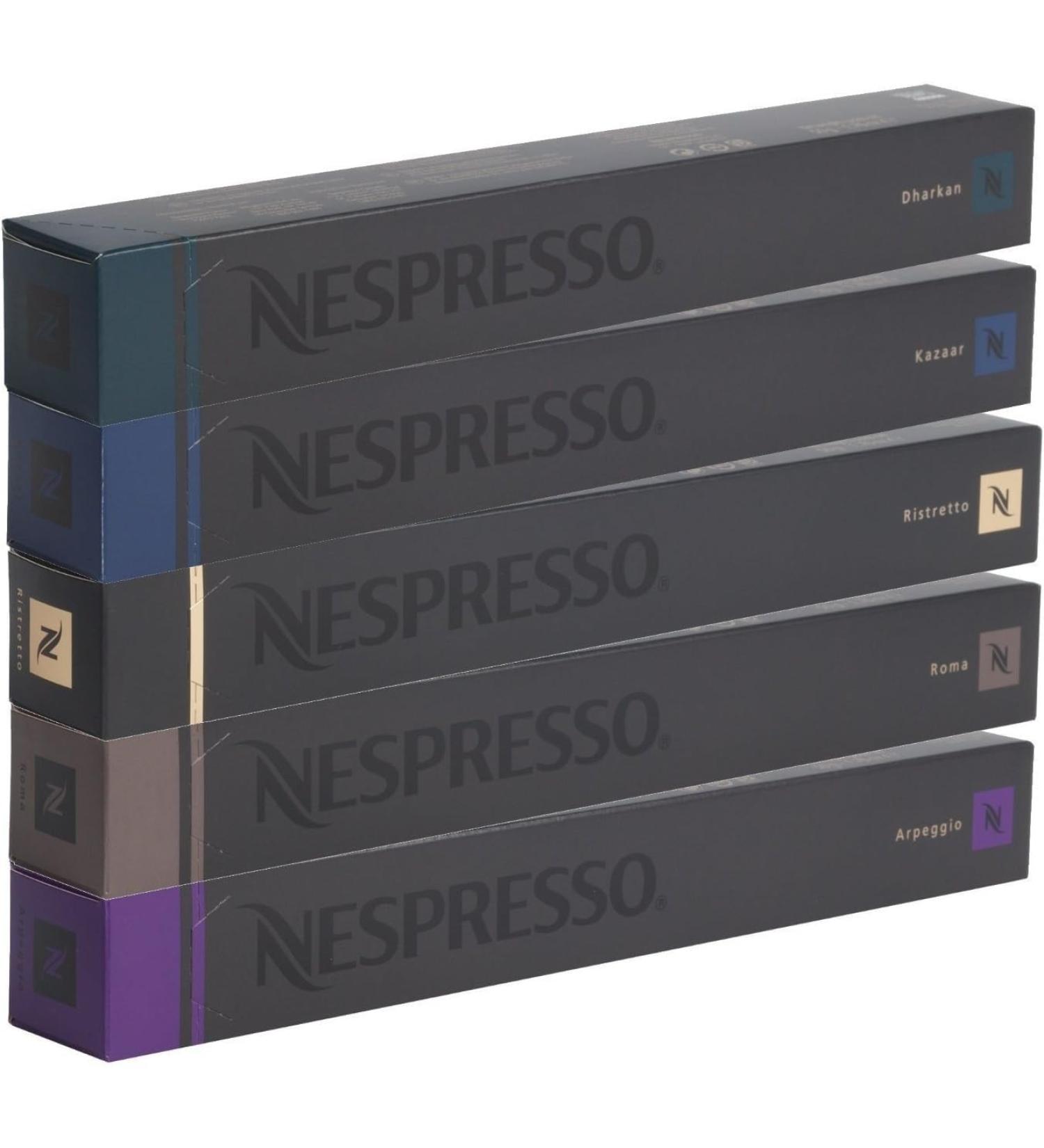  Nespresso Nespresso Capsules Intense X50 Pack Mixed Variety of 10x Ristretto Arpeggio 10x 10x Kazaar 10x Dharkan 10x Roms - Buy Online on GoSupps.com
