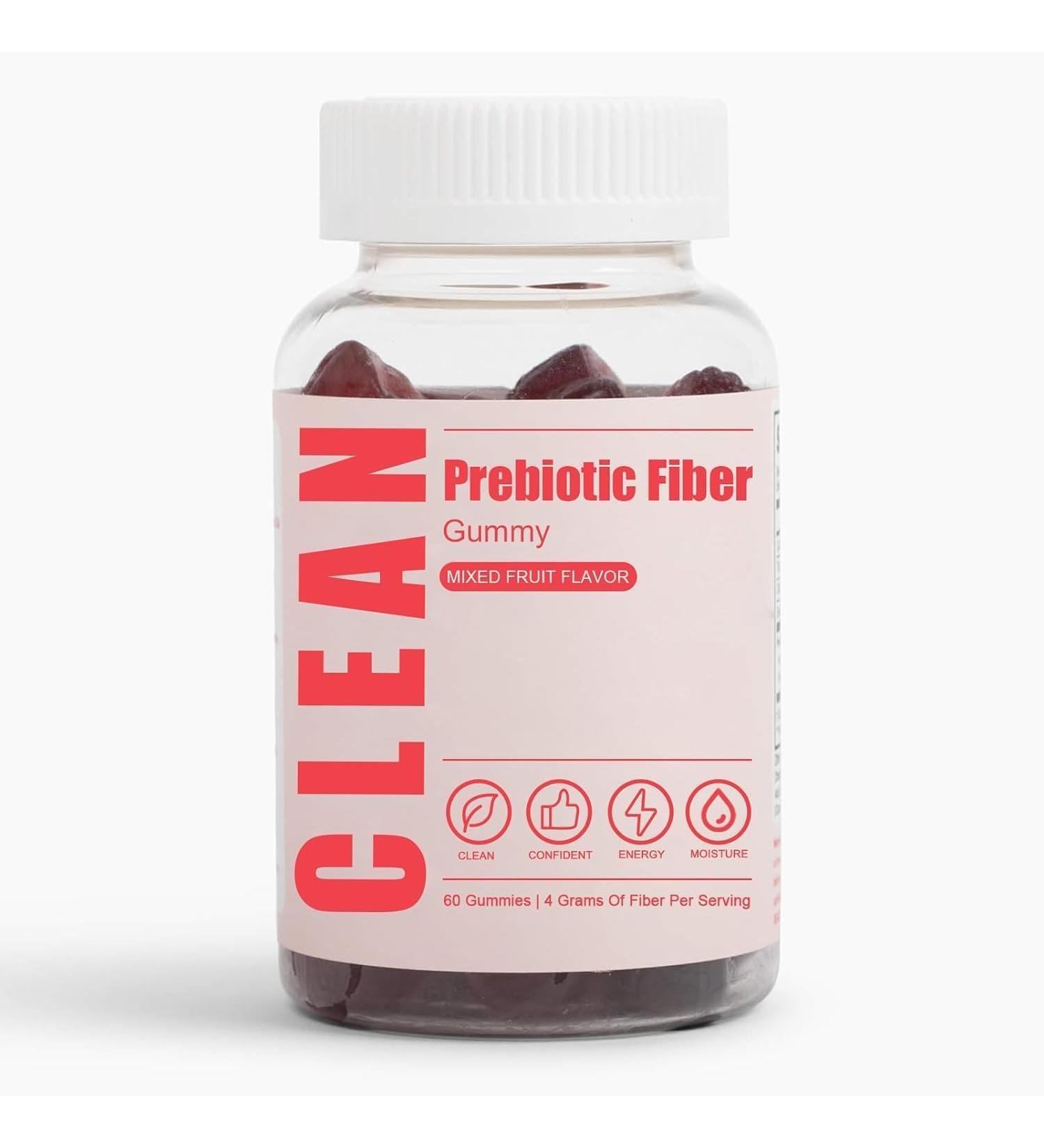 6525080 Clean Prebiotic Fiber Gummy Clean Fiber Gummies for Men Men Prebiotic Supplement for Digestive Gut Health Non-GMO 60 Gummies / 4g Fibers Per Serving - Buy Online on GoSupps.com