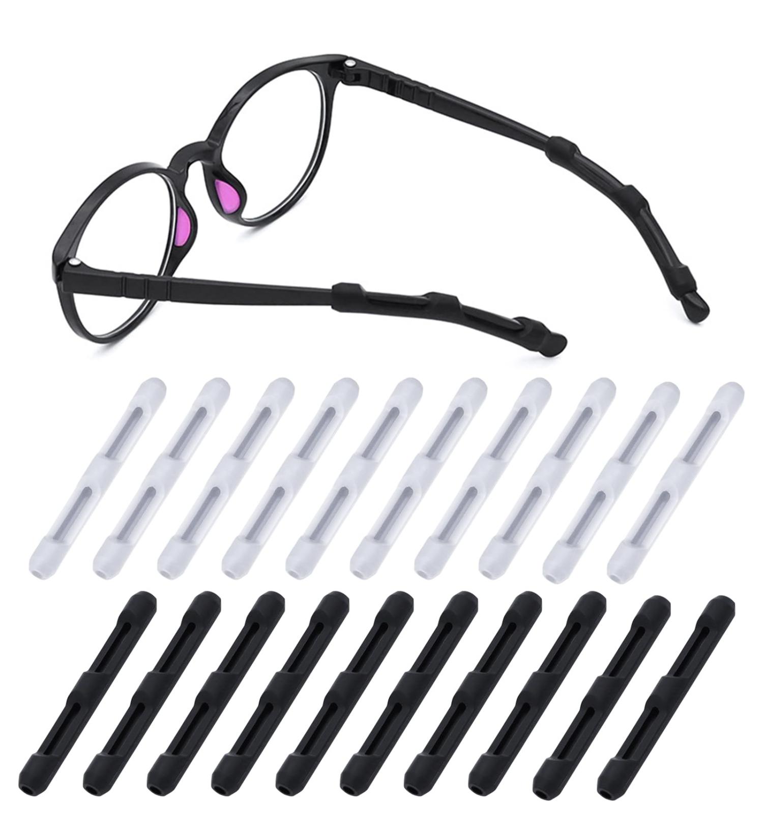 Bekecidi 10 Pairs Soft Silicone Glasses Tipping Sleeves - Non-Slip Ear Handles for Comfortable Reading & Sunglasses (Black White) | International Shipping - Buy Online on GoSupps.com