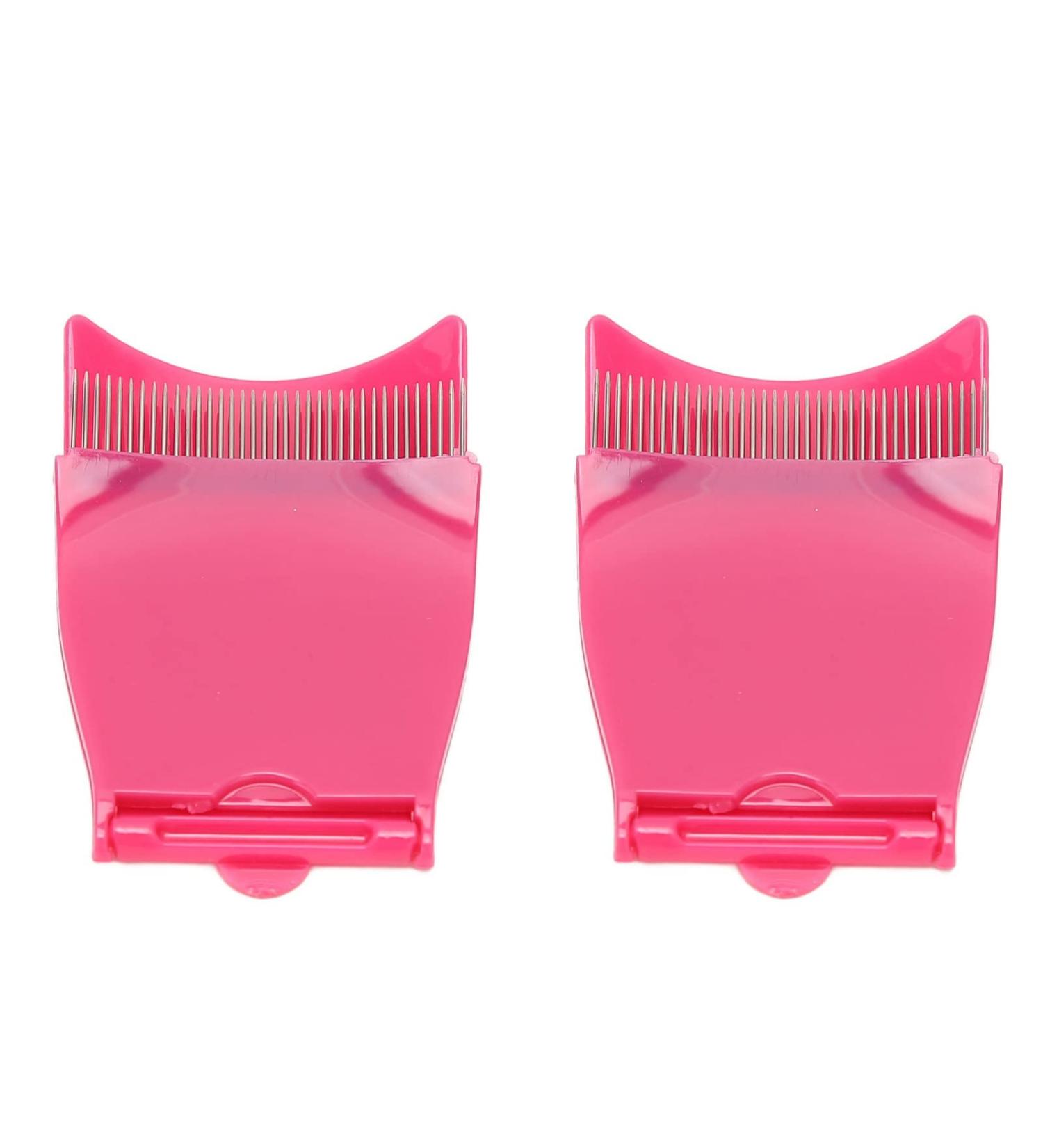 2 Pcs Eyelash Comb & Separator | Portable Folding Mascara Brush with Metal Teeth - Perfect Eye Beauty Tool for Home Travel & Office - Buy Online on GoSupps.com