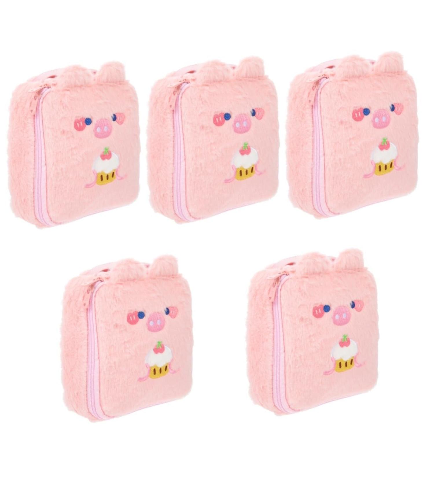 Healifty 5pcs Plush Storage Bag Set - Women's Travel Toiletry Makeup Bag - Napkin & Tampon Holder - Small Item Container - Buy Online on GoSupps.com