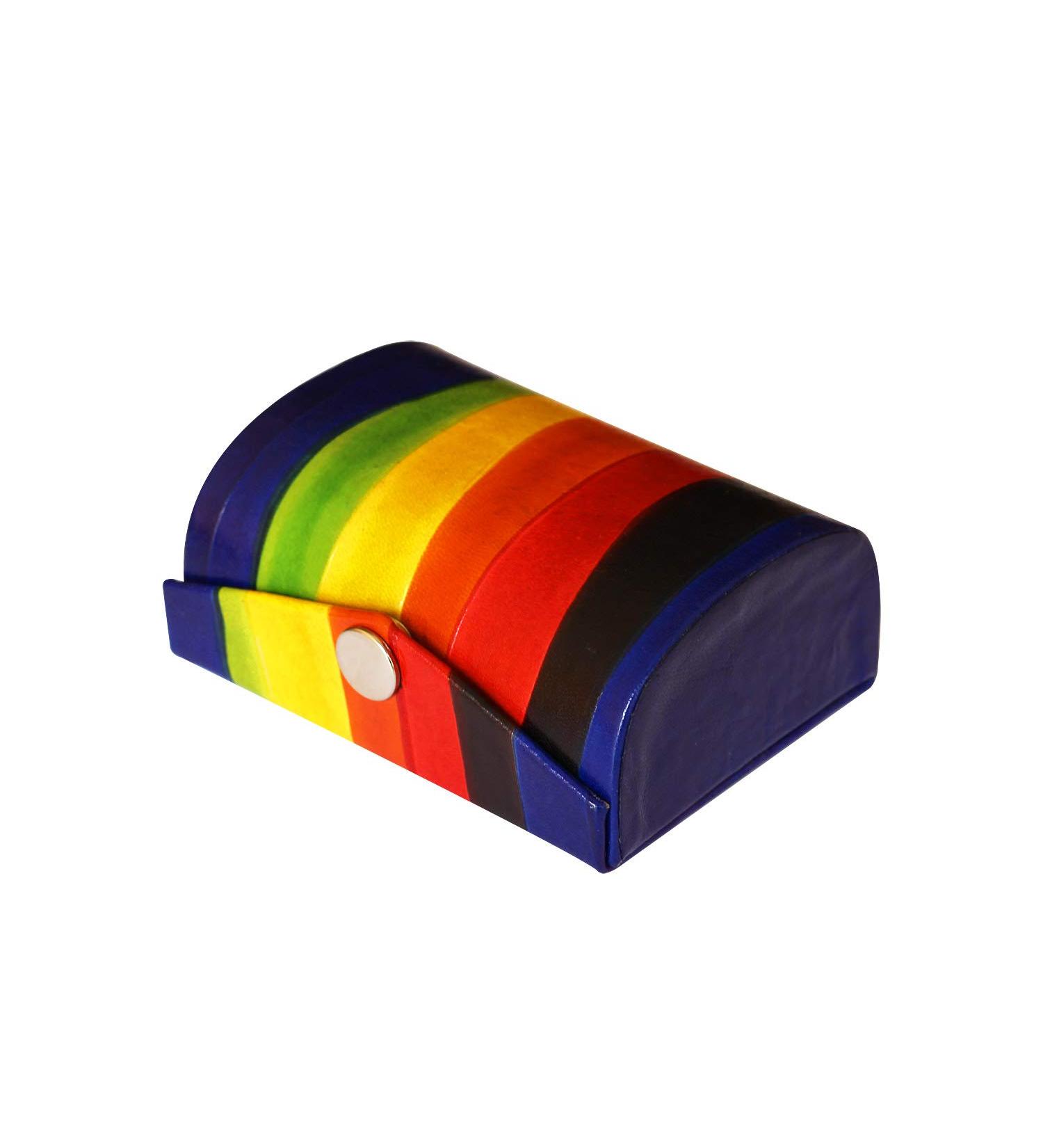 Buy Multicolor Leather Lipstick Case Holder with Mirror - Perfect Valentine's Day Gift for Women | Holds 2 Lipsticks | Cosmetic Storage Organizer - Buy Online on GoSupps.com