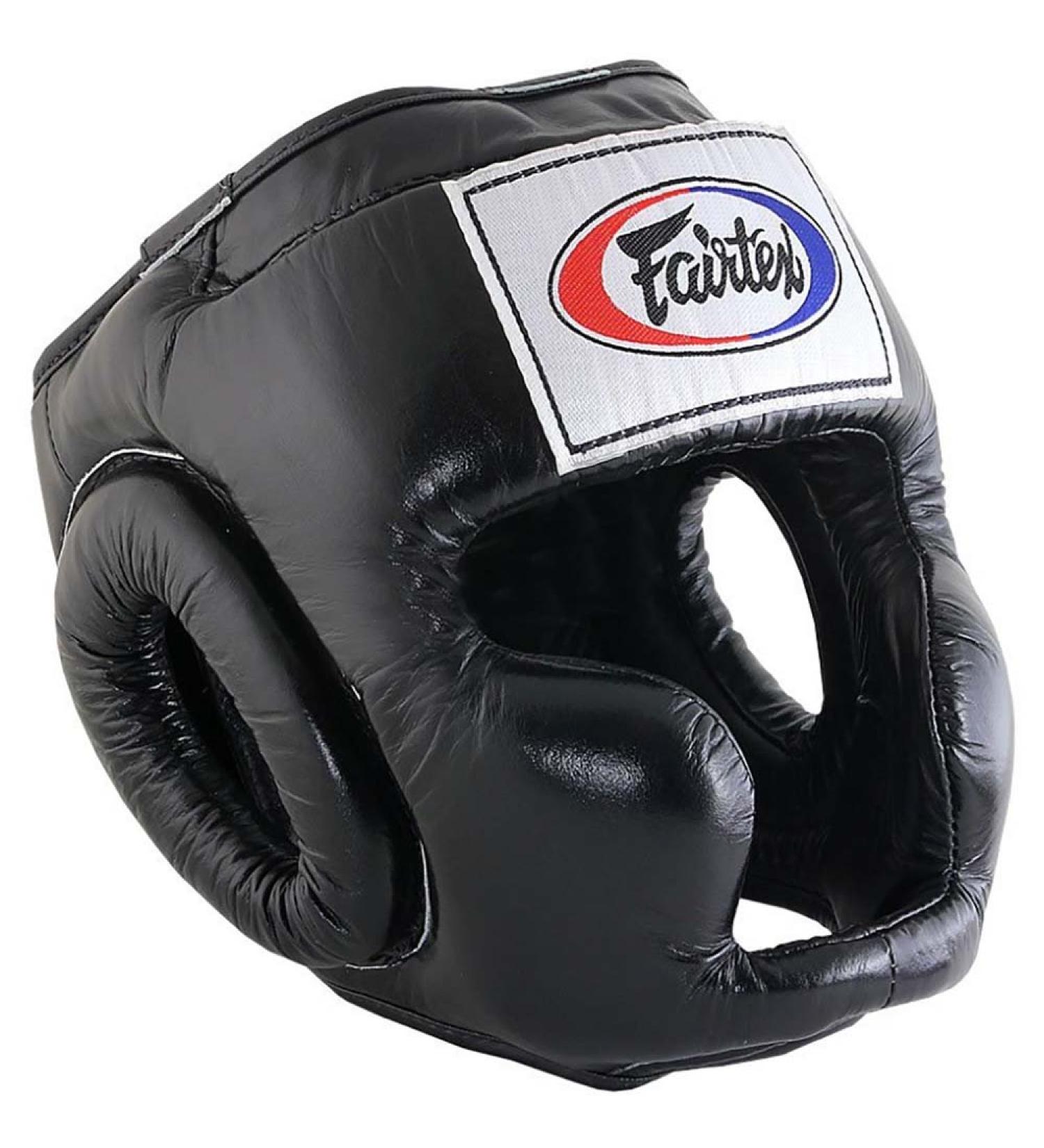 Fairtex HG3 Black Head Guard - Premium MMA Muay Thai Head Protection | Thai Boxing XL - Buy Online on GoSupps.com
