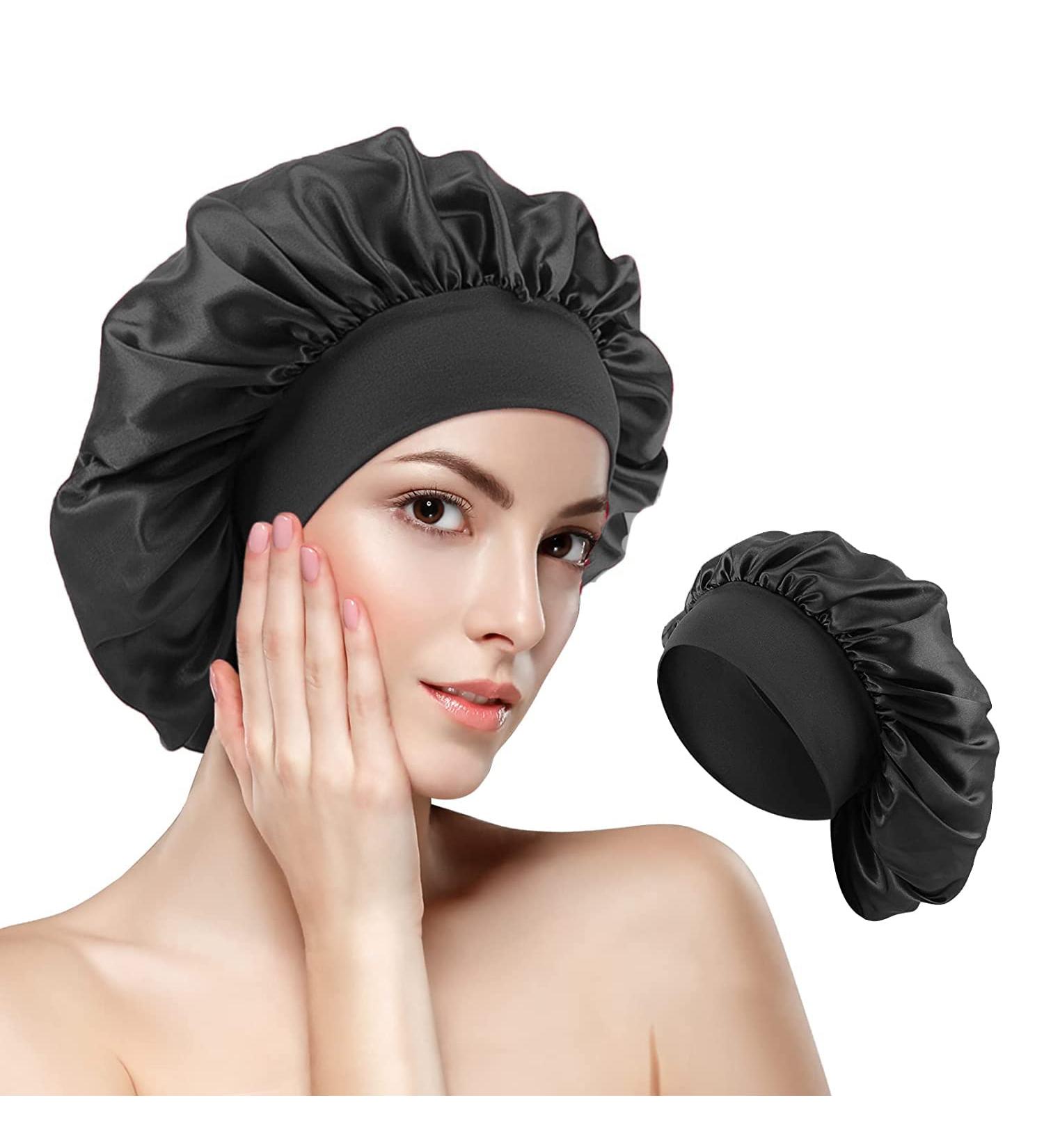 Shop Ehiog Satin Bonnet Night Sleeping Cap - Adjustable Double-Layer Silk Hat for Women & Girls - Breathable & Comfortable for Curl Protection - Buy Online on GoSupps.com