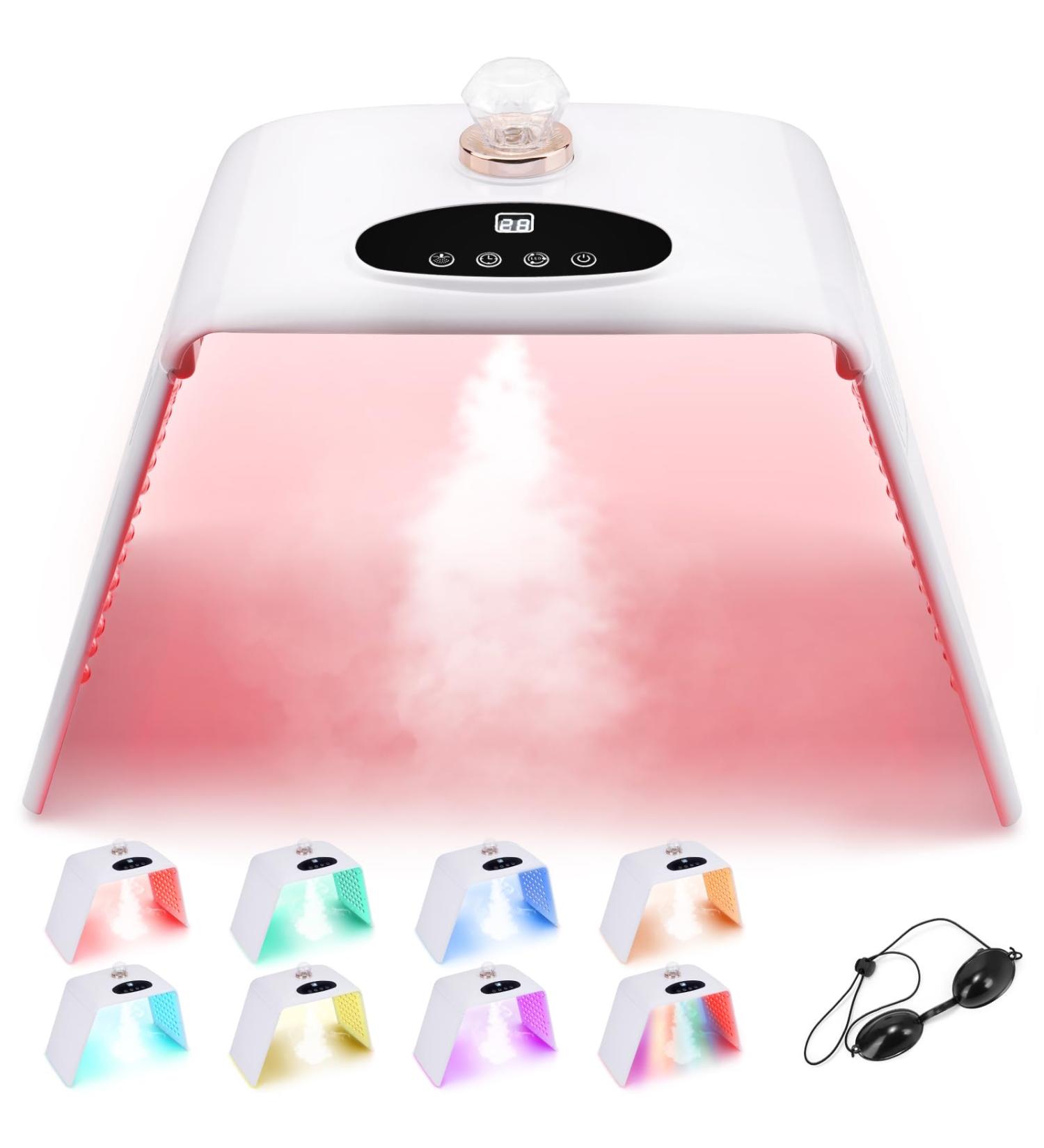 LED Face Light Therapy Mask: Spray LED Face Mask - Fold Design Red Light Therapy - LED Mask Light Therapy - 7 Colors - Buy Online on GoSupps.com