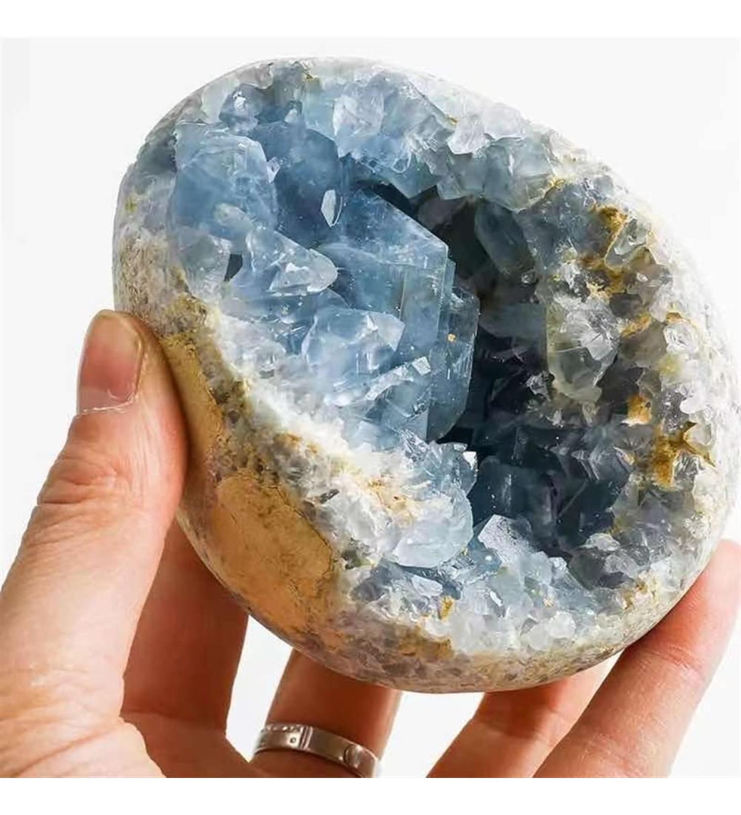 1pc 500g-1300g Natural Blue Celestite Cluster Crystal Geode Specimen for Decoration Suitable for Home HOMEZHOU (Color : 500g-600g) - Buy Online on GoSupps.com