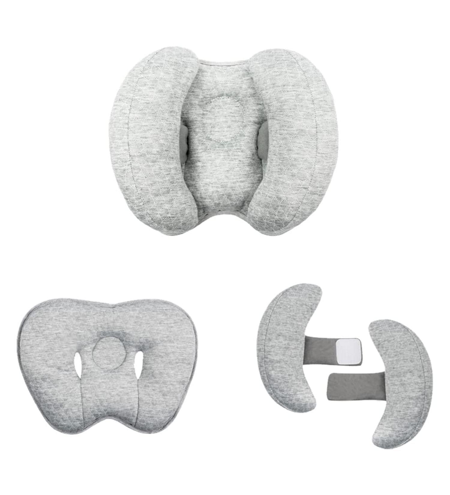 Blublu Park Baby 2 in 1 Travel Cushion - Adjustable Neck and Head Support Insert for 3-12 Month Infants, Gray - Buy Online on GoSupps.com