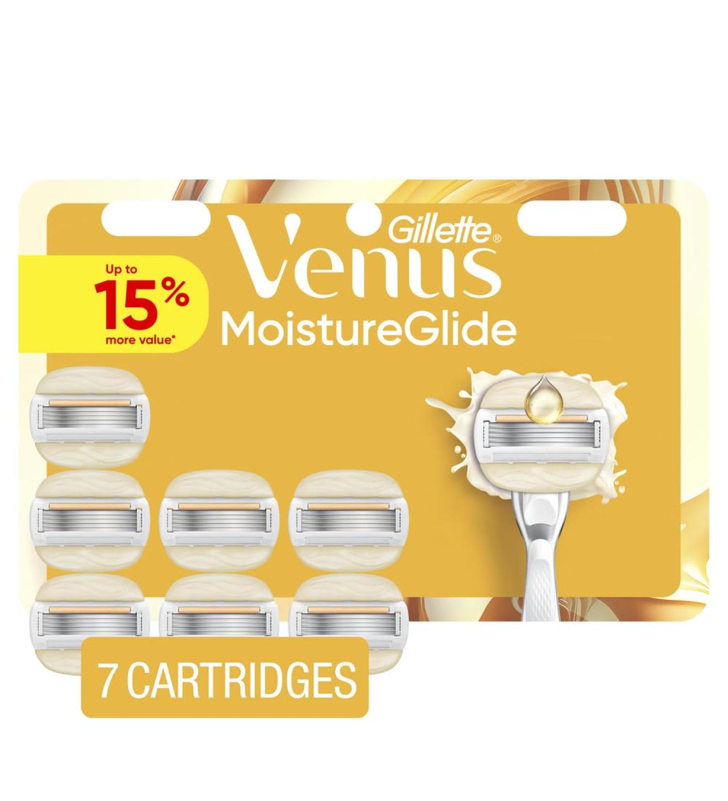 Venus MoistureGlide Women's Razor Blades With Built in Shave Gel Bars Blade Refills - 7 Razor - Buy Online on GoSupps.com