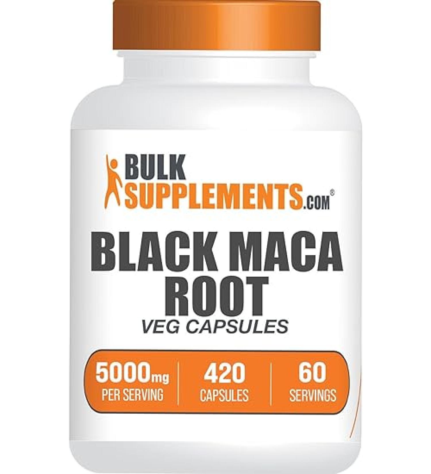 BULKSUPPLEMENTS-COM Black Maca Root Capsules - Black Maca Root Supplement Black Maca for Women & Men Black Maca Capsules - 7 Capsules per Serving (5000mg) 420 Veg Capsules - Buy Online on GoSupps.com
