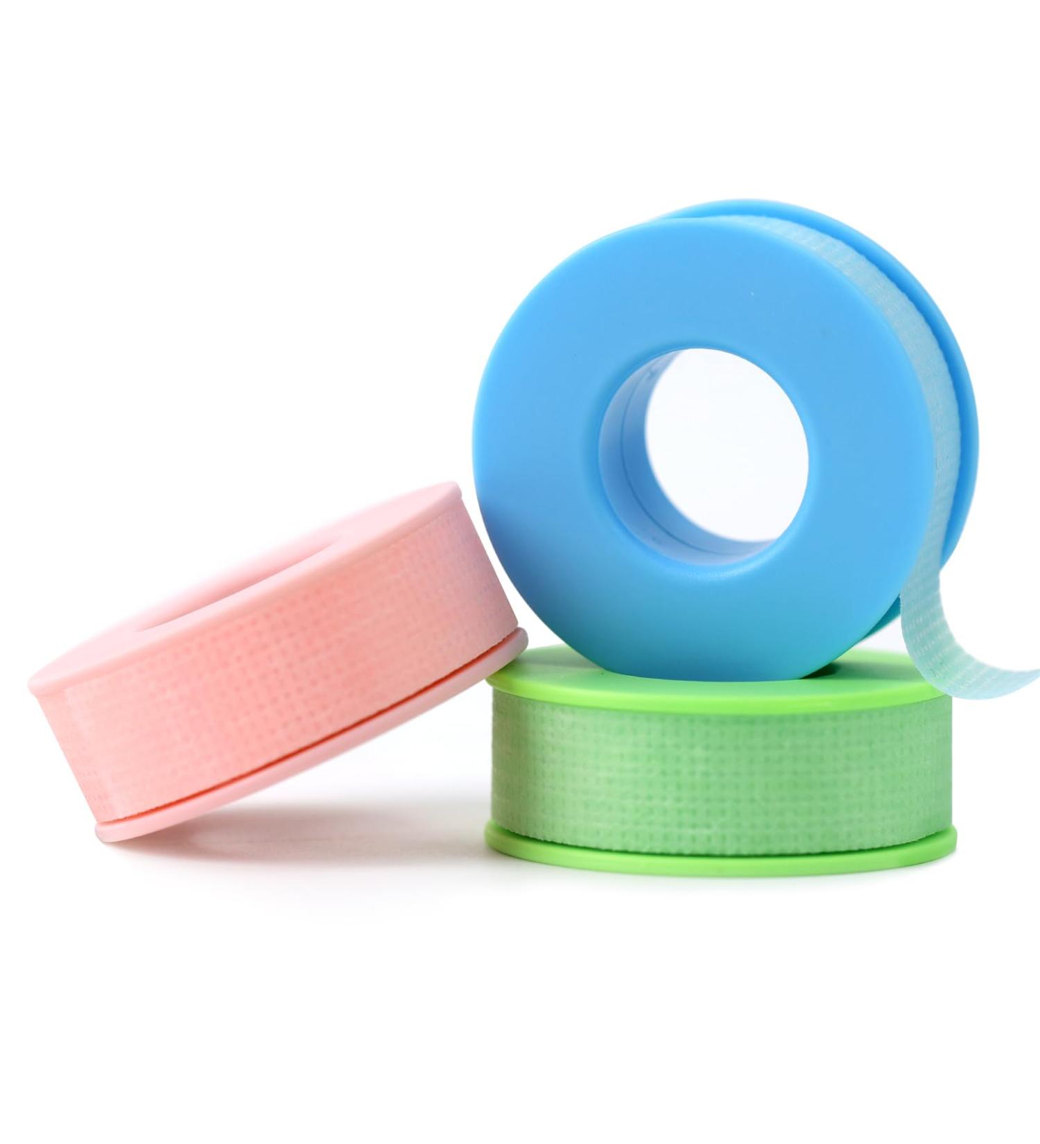 Obeyalash 3 Rolls Lash Extension Tape Eyelash Tape for Lash Extensions Micropore Tape Silicone Gel Tape Green Blue Pink Medical Tape for Lashes Makeup Wound Care Sensitive Skin - Buy Online on GoSupps.com