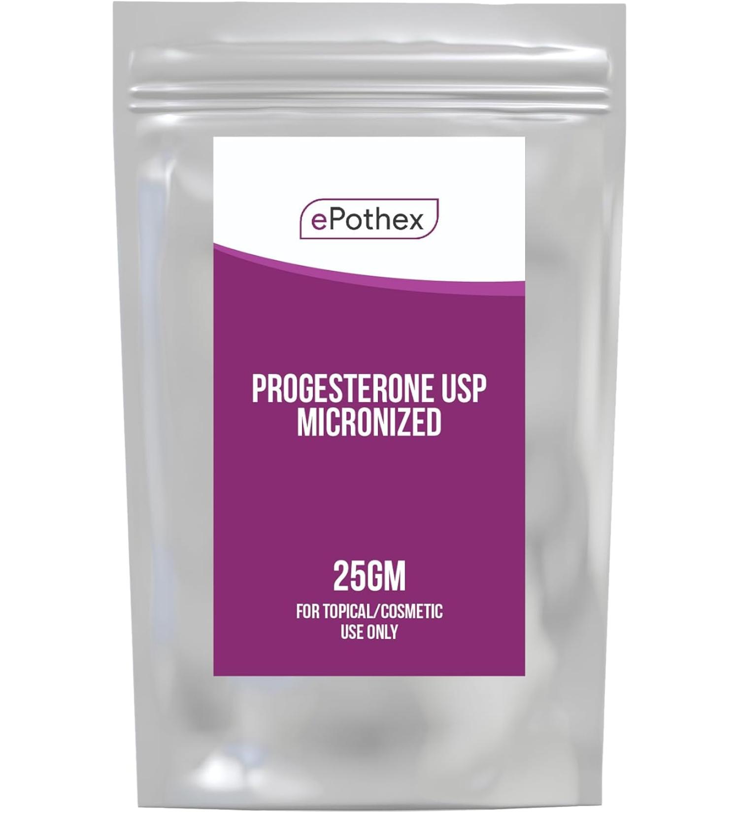 EPOTHEX Progesterone Powder USP Bioidentical Micronized Powder Topical and Cosmetic - 0.88 Oz - Buy Online on GoSupps.com