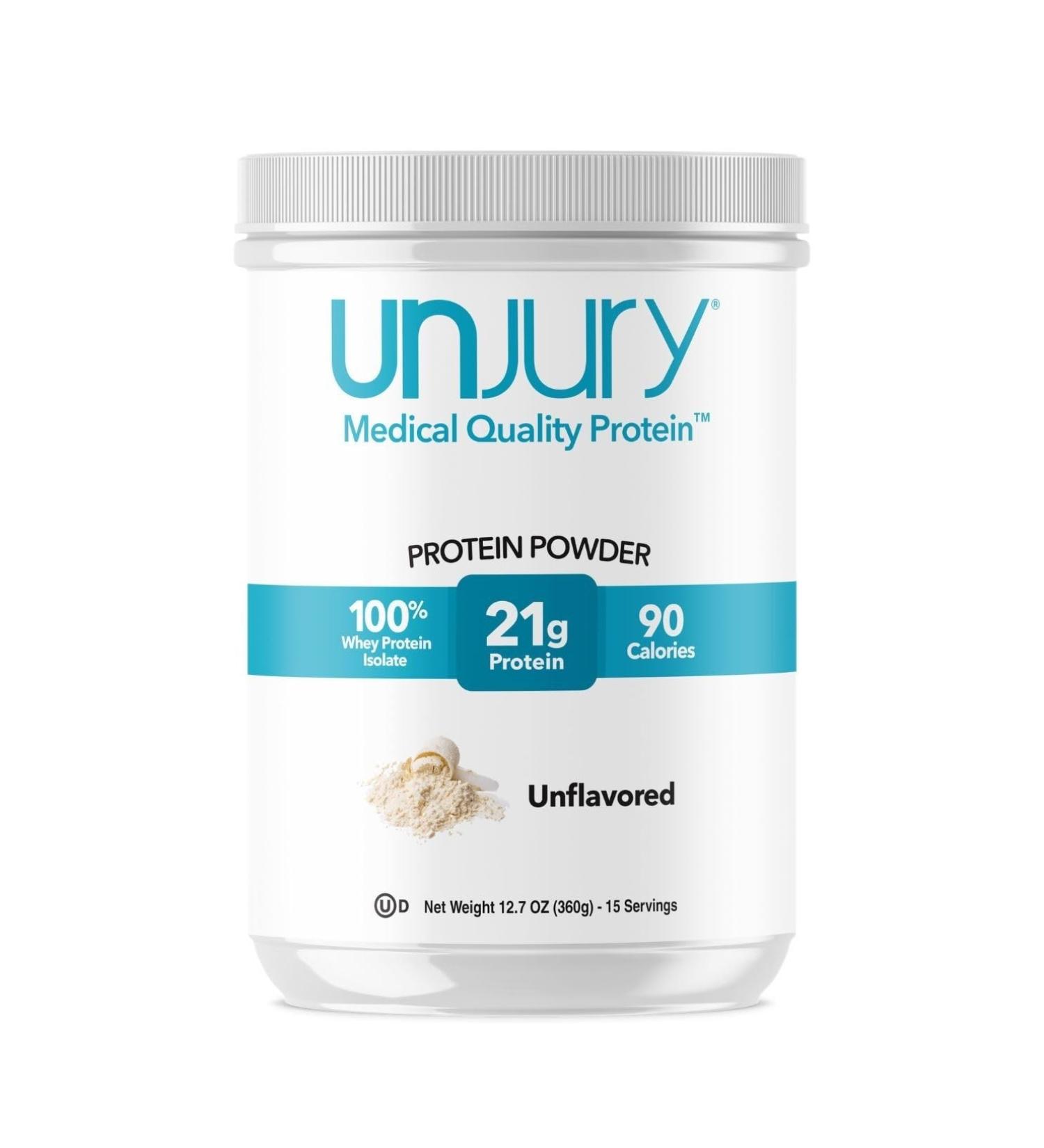 Unflavored Whey Protein Powder - 21g 100% Whey Isolate Low Carb Sugar Free Gluten Free Kosher - 15 Servings - Buy Online on GoSupps.com