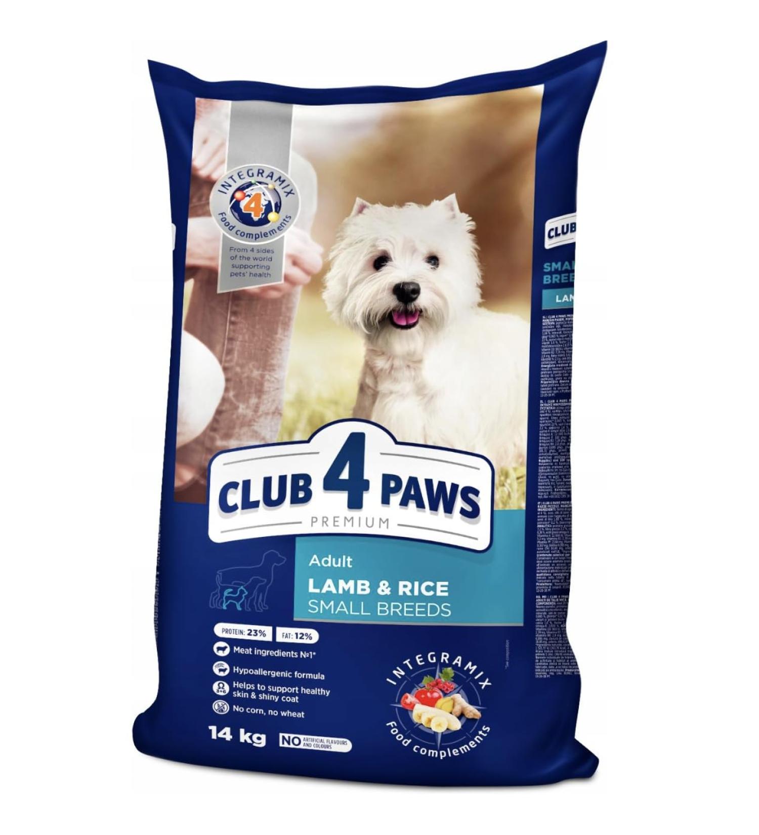 Dry food for dogs SYNTEZA Club4 Dog 14kg Little Breed Lamb