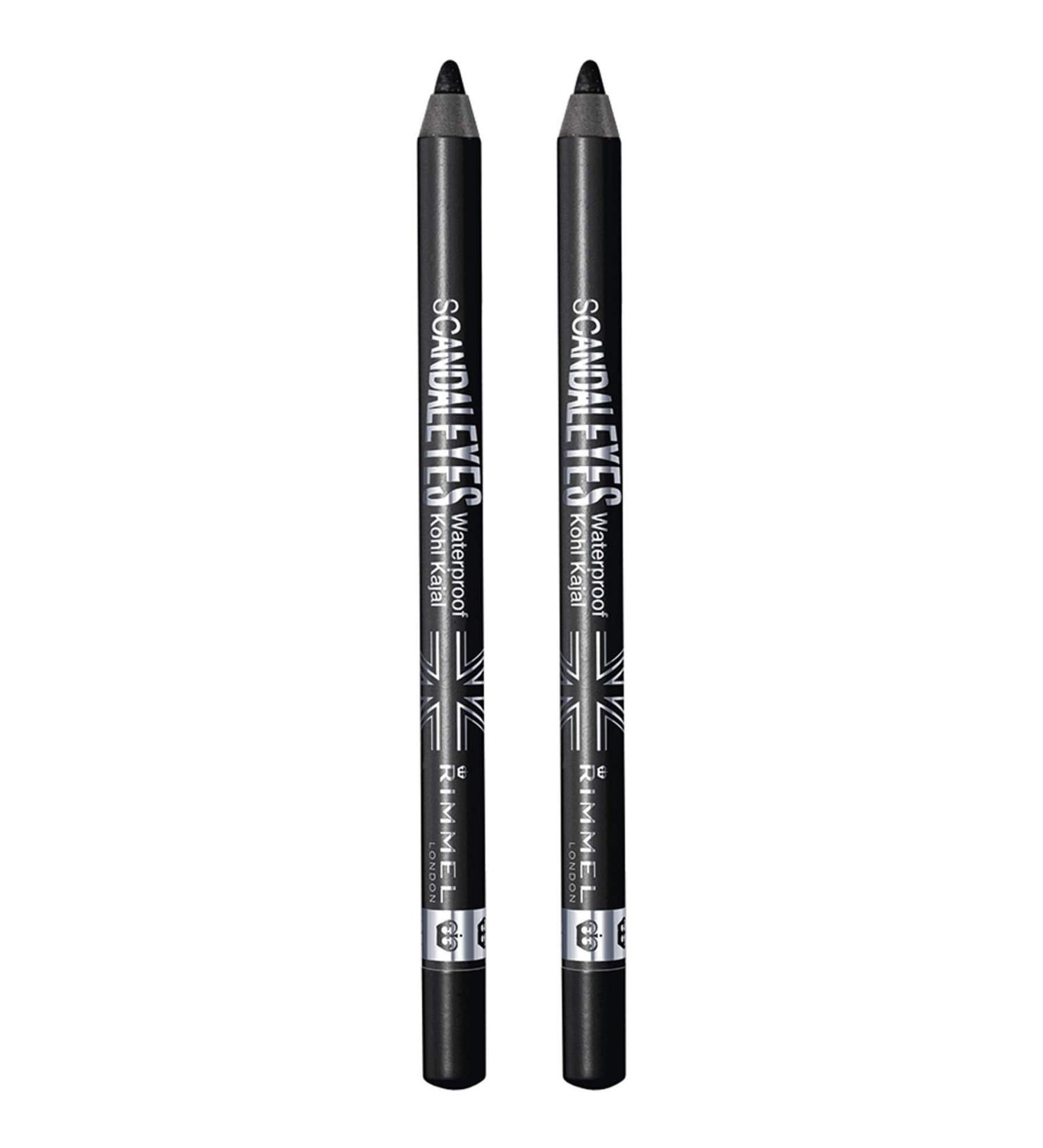 Rimmel Scandaleyes Waterproof Kohl Kajal Liner Black 0.02 oz Pack of 2