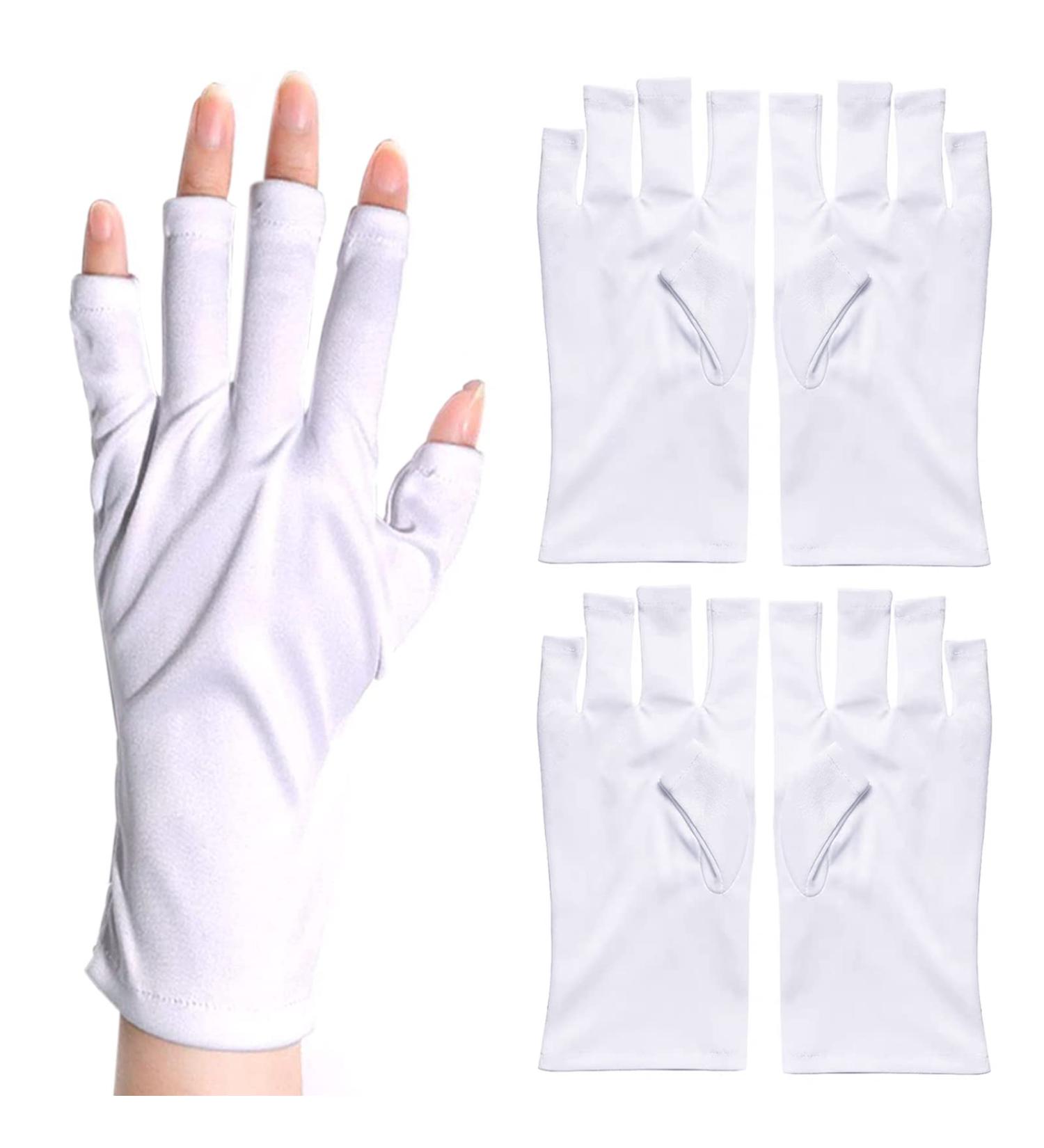XPOOP 2 Pairs Nail Gloves Uv Protection Gel Manicures Glove UV Shield Protection Fingerless Gloves Protection Gloves for Manicures for UV Light Lamp Manicure Dryer - Buy Online on GoSupps.com