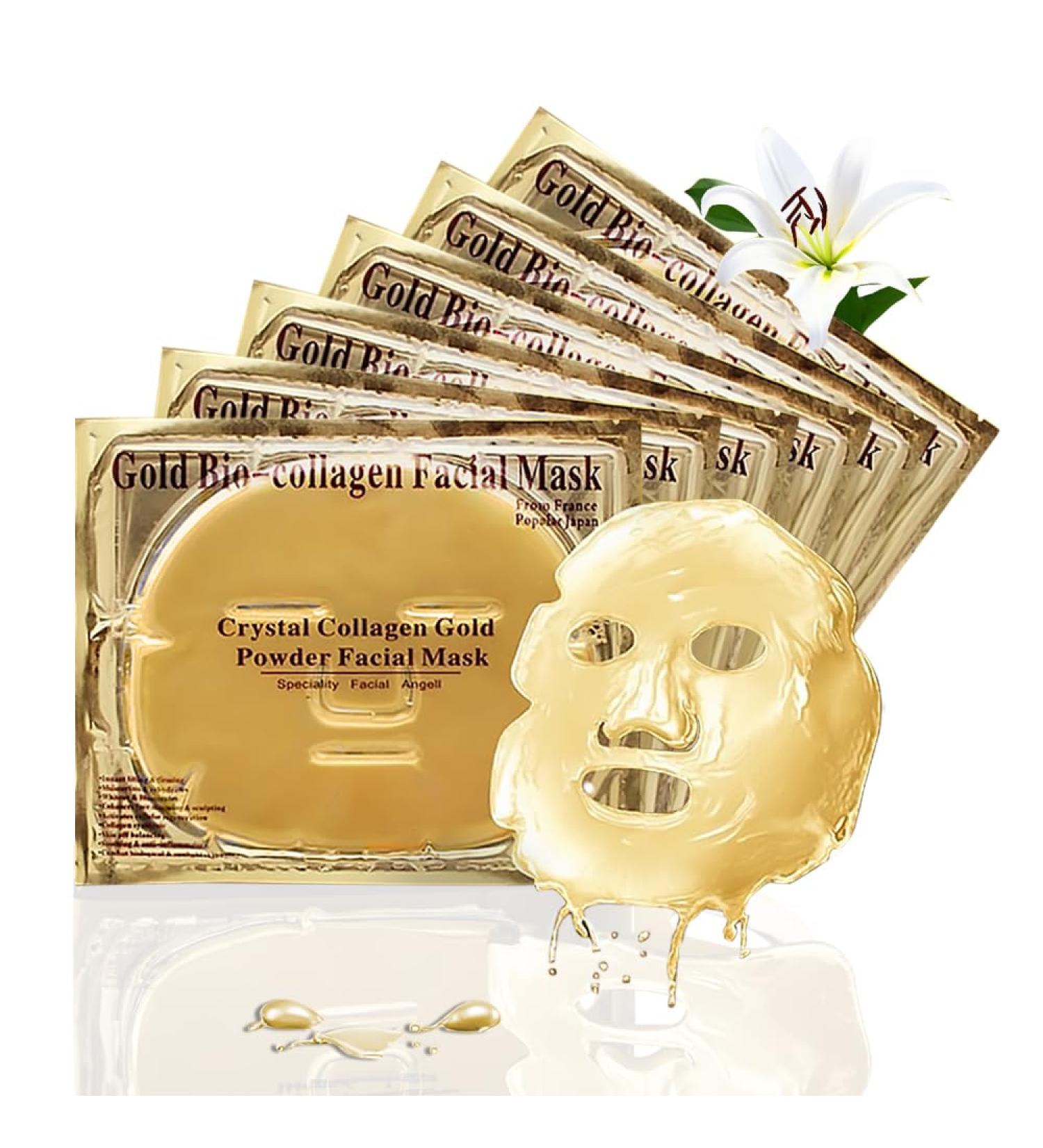 Buy P-Beauty 24K Gold Collagen Face Mask - Anti-Aging Gel for Radiant Youthful Skin | Luxury Bio Moisturizing & Skin-Lift Care | 6-Set - Buy Online on GoSupps.com