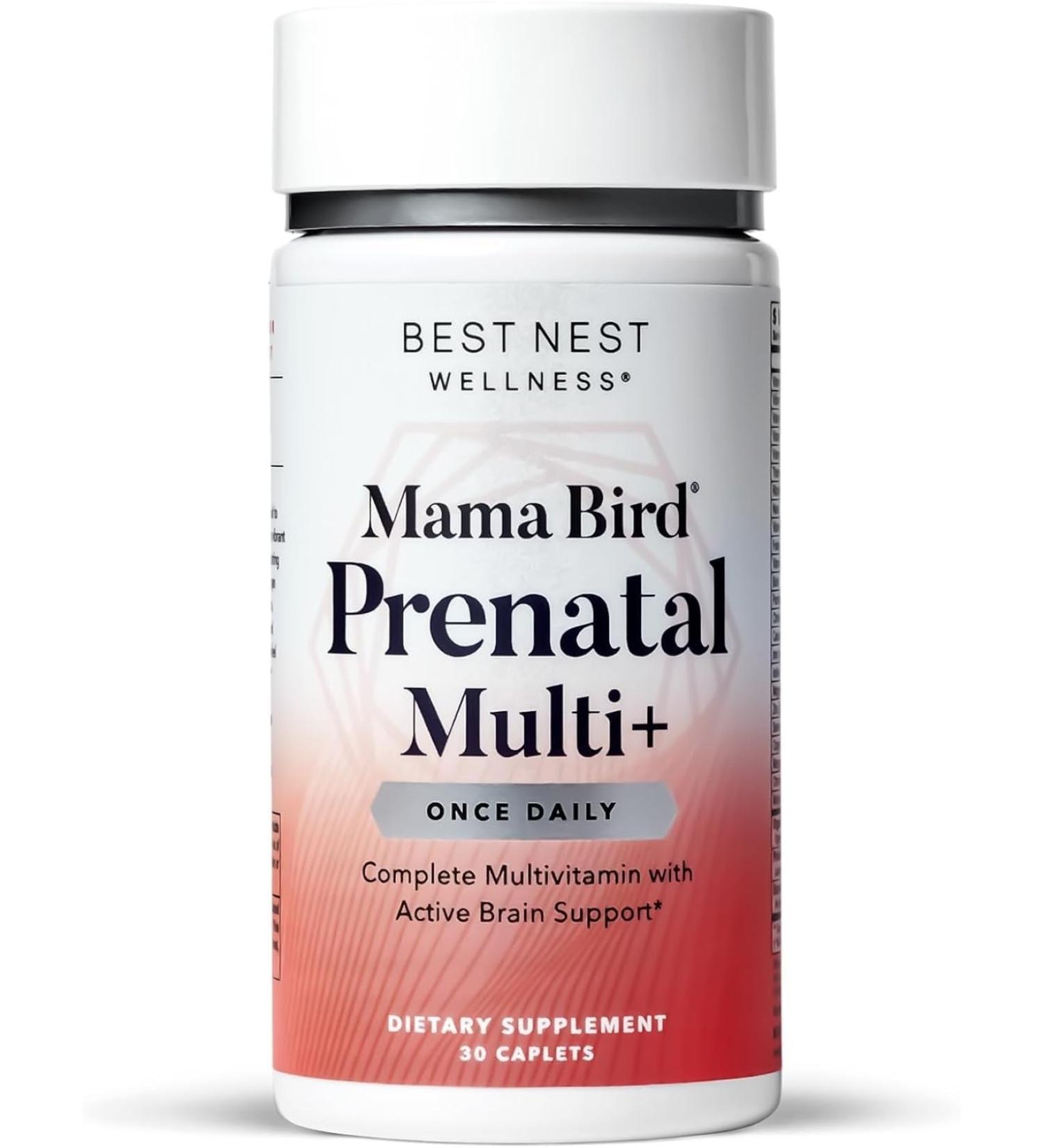 Mama Bird Organic Methylated Prenatal Vitamins with Methylfolate and B12 - Vegan Formula for Healthy Pregnancy - 30 Ct - Buy Online on GoSupps.com