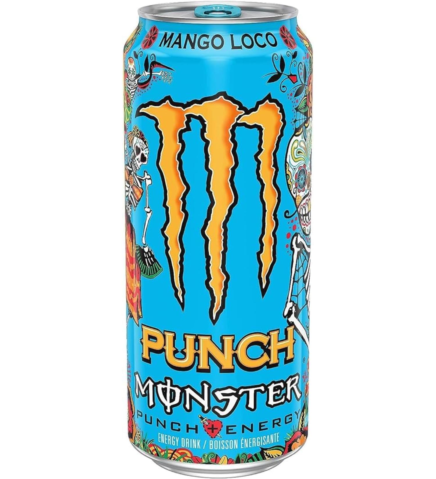 Monster Energy Punch Mango Loco 473mL Cans Pack of 12 Mango 473ml (Pack of 12) - Buy Online on GoSupps.com