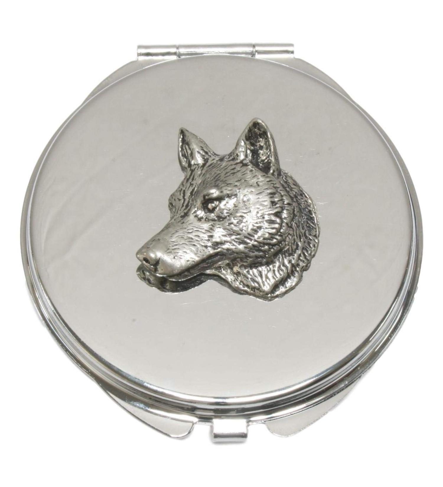 Wolf Head Compact Mirror Handbag Gift With Free Engraving 400 - Buy Online on GoSupps.com