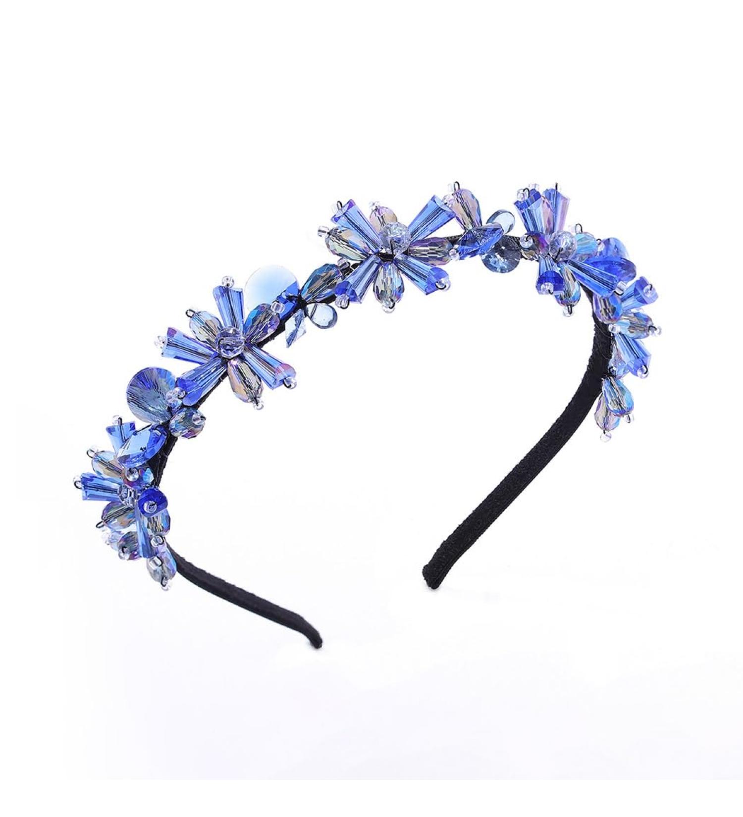IYOU Sparkly Crystal Headbands Navy Blue Rhinestone Hair Band Vintage Party Prom Hair Accessories for Women - Buy Online on GoSupps.com