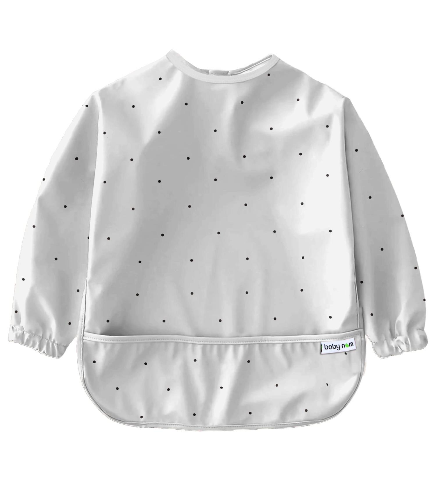 Baby Nom Waterproof Weaning Bib with Sleeves - Ideal for Baby Led Weaning | Grey Toddler Apron Bib for Mess-Free Feeding | 6-12 Months - Buy Online on GoSupps.com