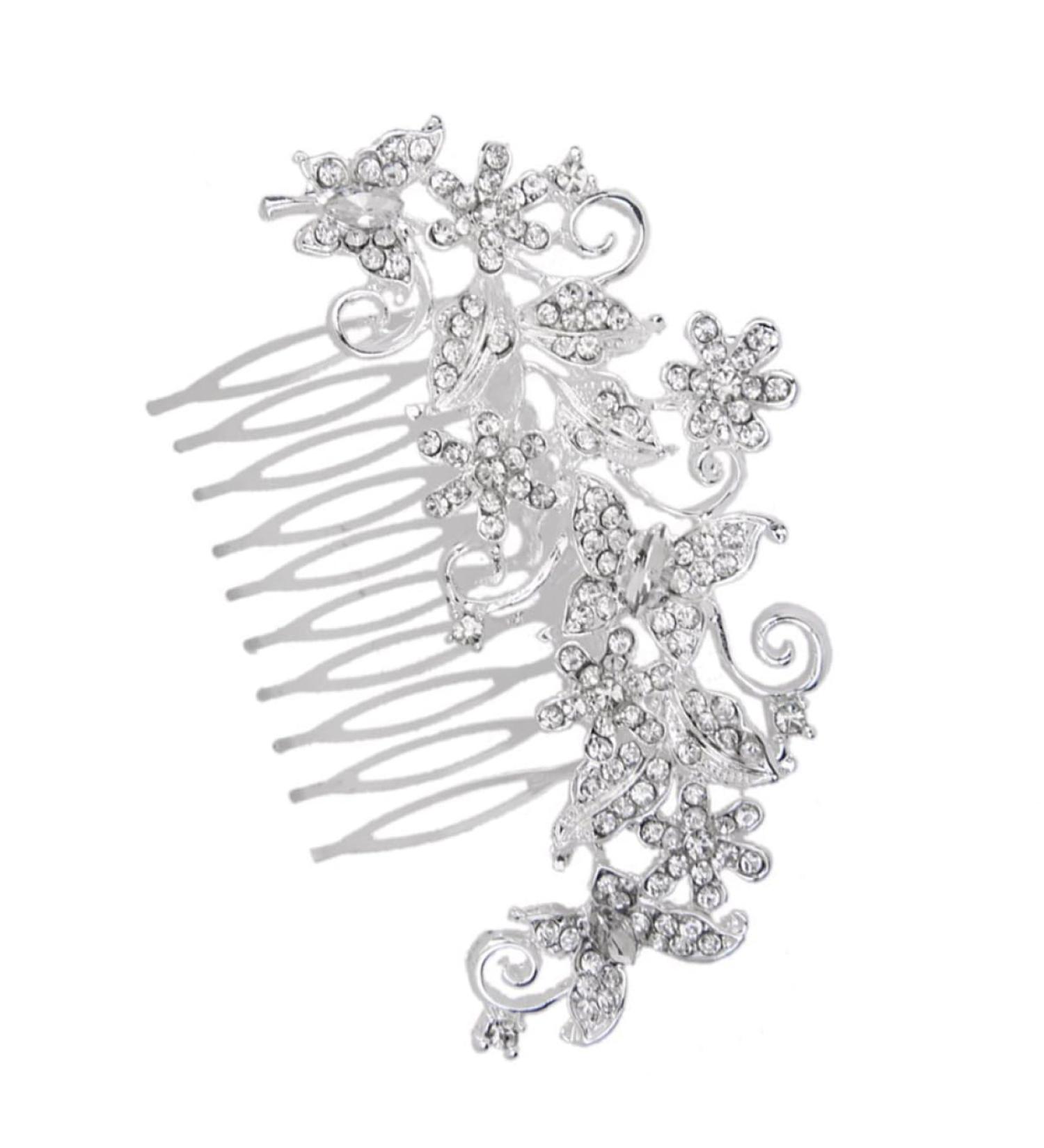 Housoutil Bridal Tiara Crystal Headpiece Vintage Silver Hair Side Combs Bridal Wedding Hair Comb Bridal Headpiece Crystal Hair Comb Vintage Alloy Hair Comb Wig Accessories Bride Pearl - Buy Online on GoSupps.com
