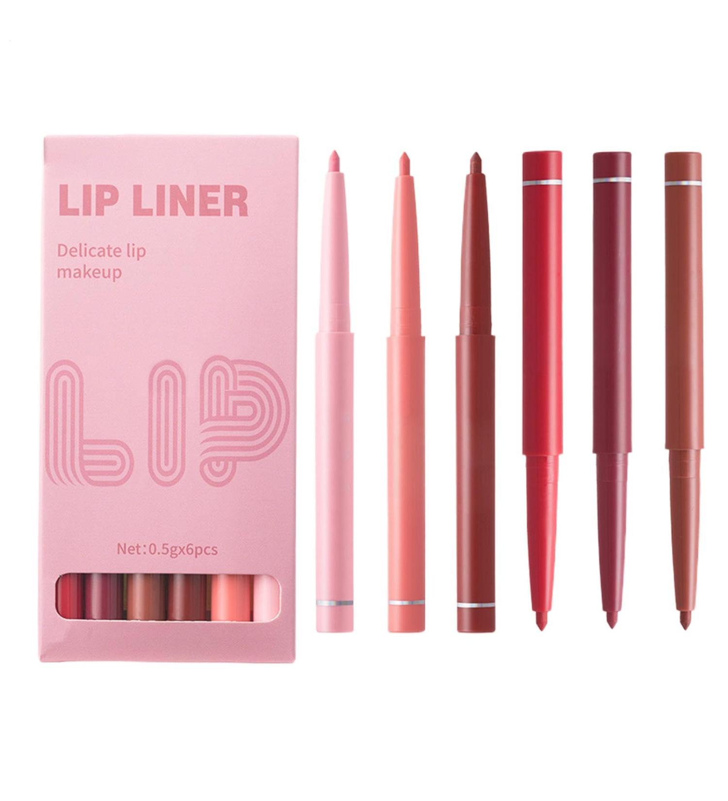  JINGLING JINGLING 6-Pack Waterproof Lip Pencils - Matte Lipstick Smudge-Proof Lip Pencil Long-Lasting Lipstick for Colored and Defined Lips - Buy Online on GoSupps.com