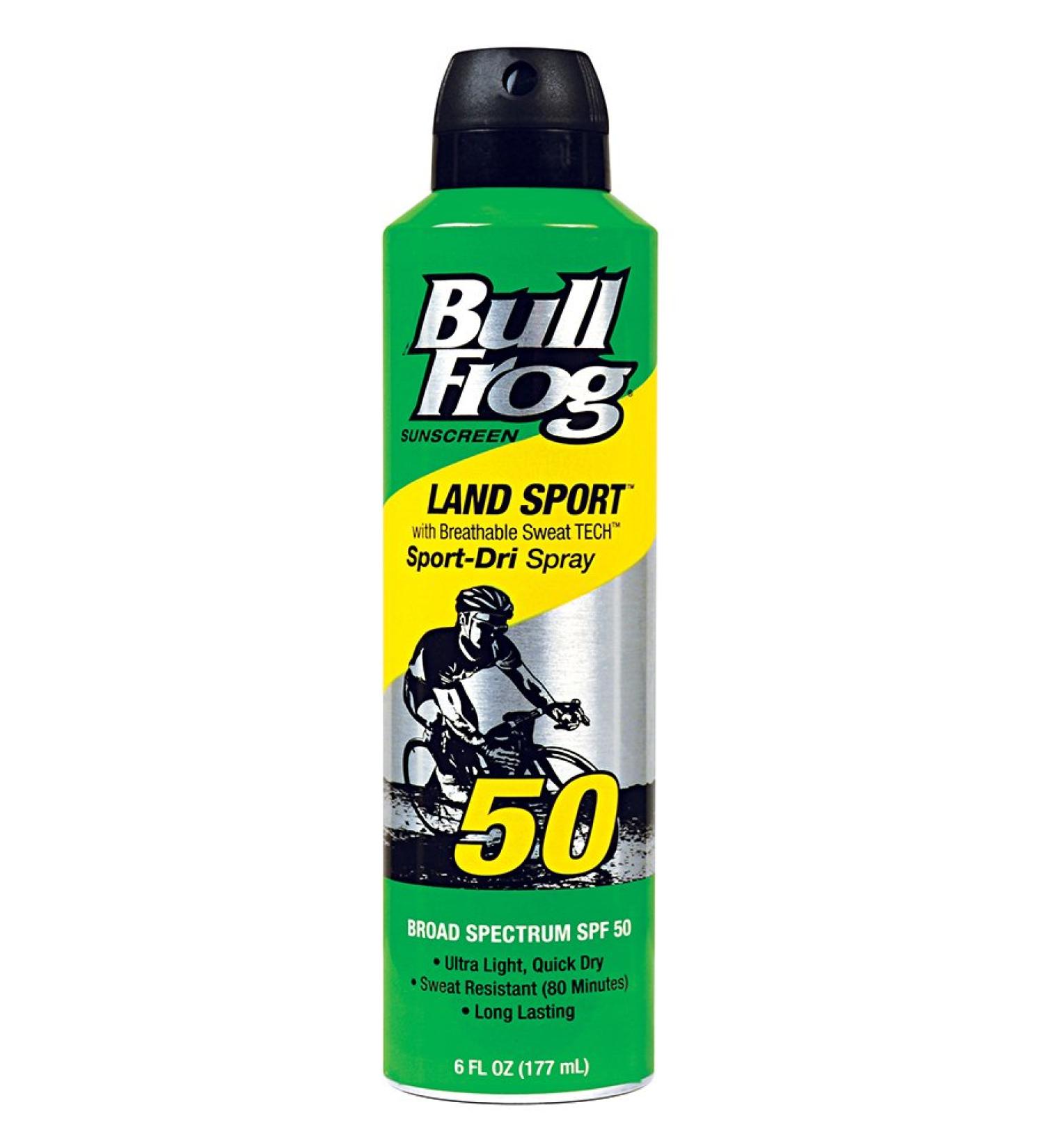 Bullfrog Sunscreen Land Sport-Dri Spray SPF50  6 oz 6 Fl Oz (Pack of 1)