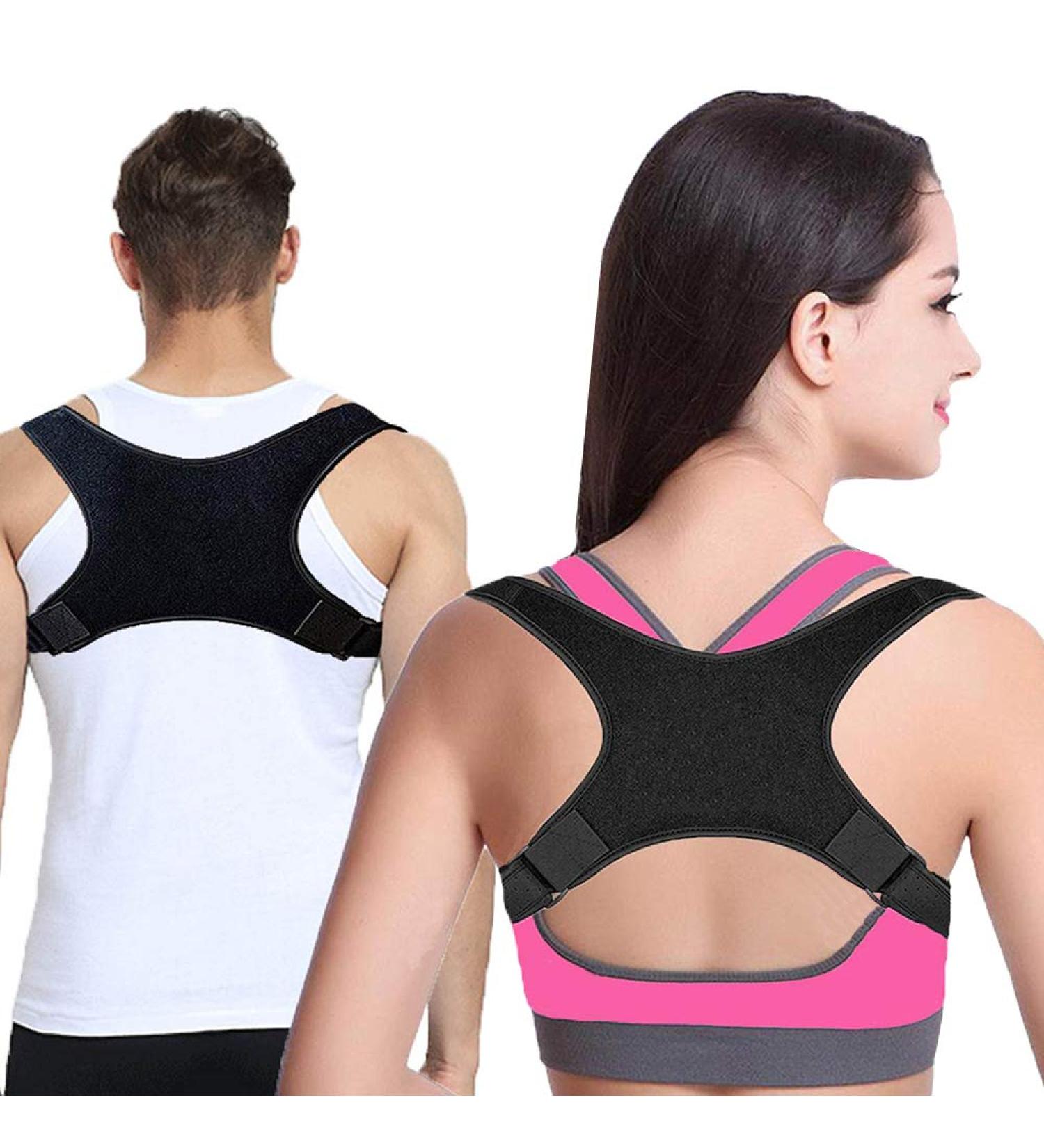 Back Brace Posture Corrector for Men & Women | Adjustable Straps for Pain Relief | Comfortable Upper Back Clavicle Support & Instructions Included - Buy Online on GoSupps.com