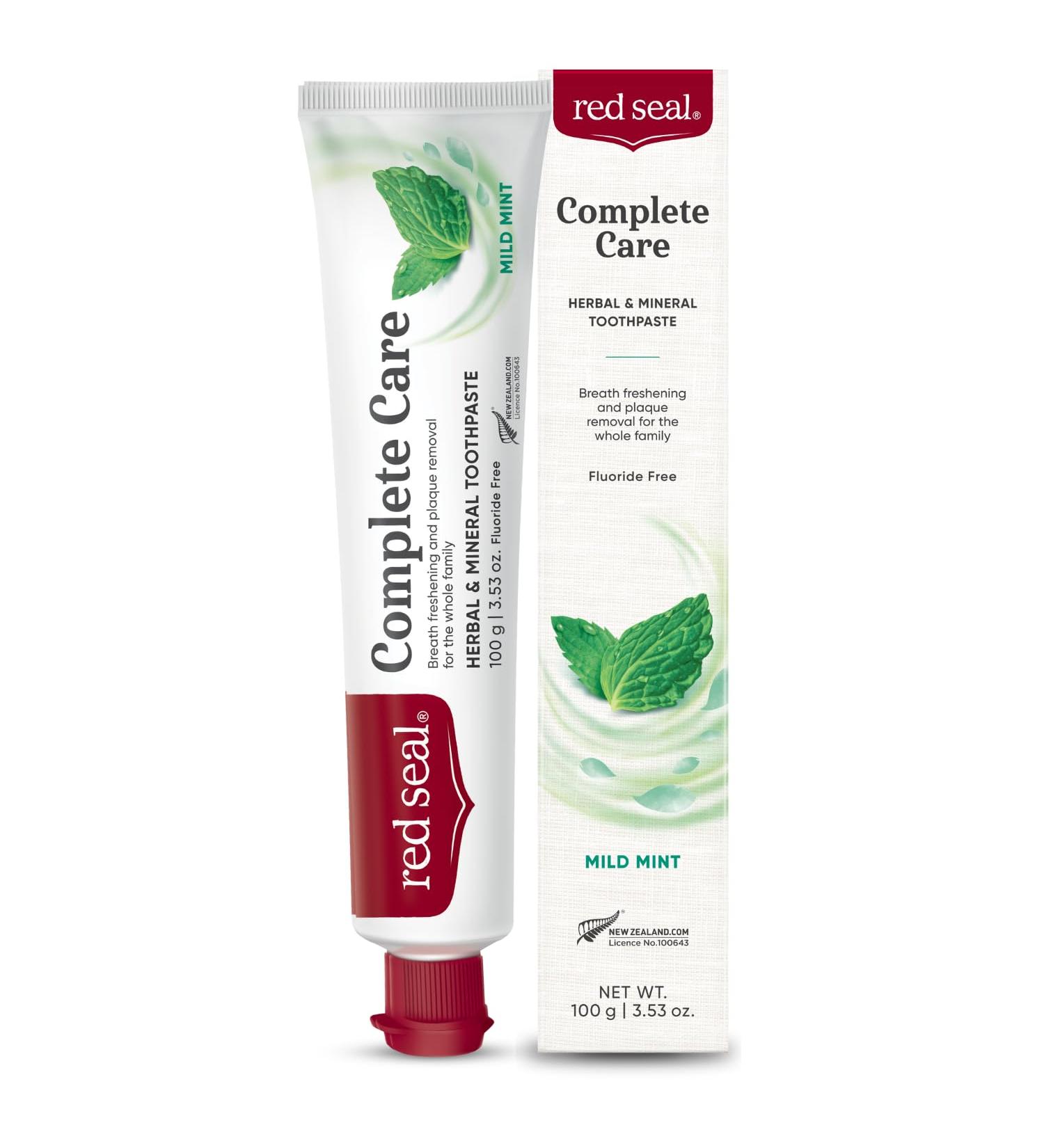Red Seal Mild Mint Toothpaste - NATRUE Certified Natural Fluoride & Paraben Free Vegan & Cruelty Free Ideal for Families (3.53 oz - Buy Online on GoSupps.com