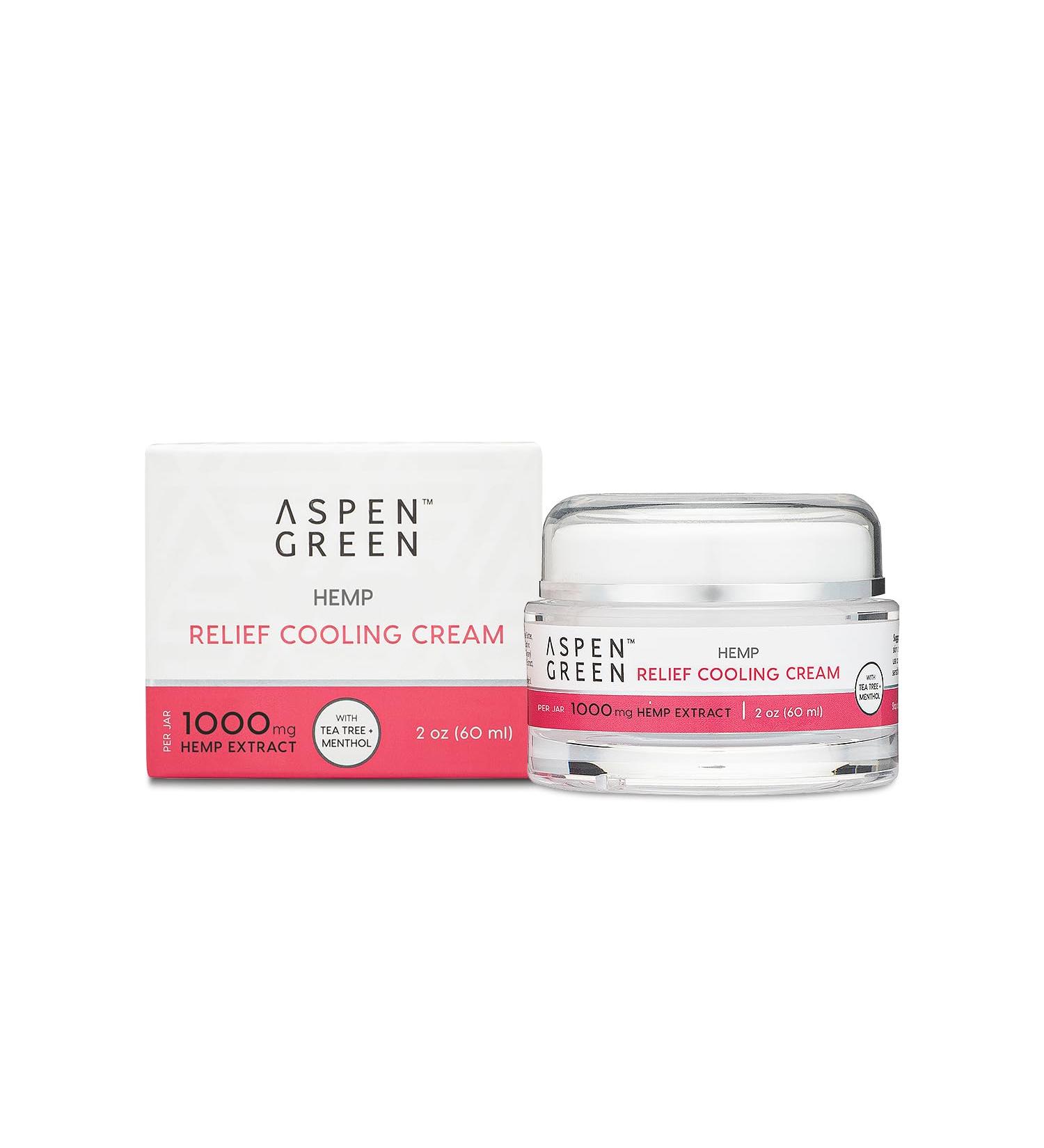 Buy Aspen Green Organic Hemp Cream - Maximum Strength Pain Relief with Calendula Extract - 2 oz. Cooling Relief for Body Back Knee Joint & Muscle - Buy Online on GoSupps.com