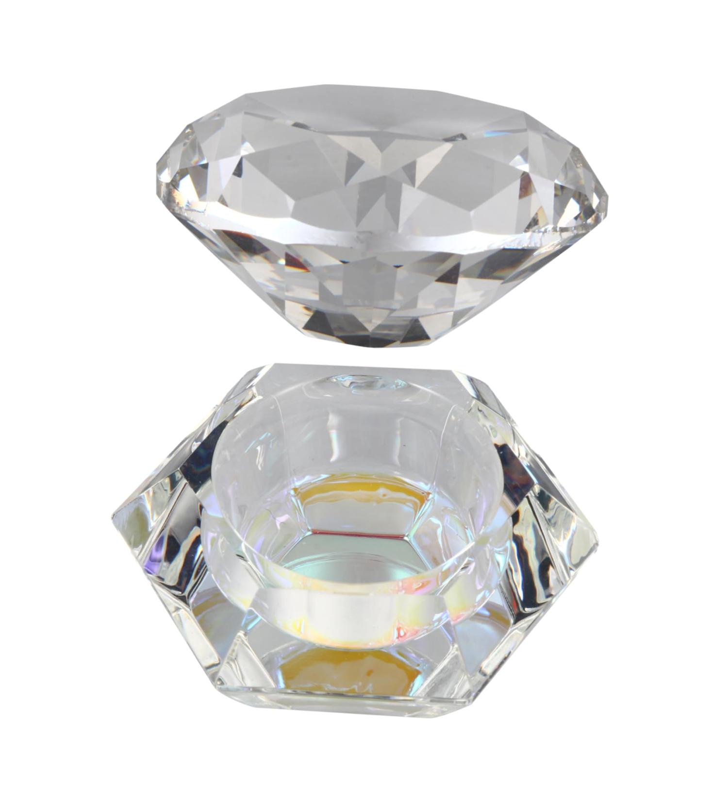 minkissy Nail Art Crystal Cup Glass Jars Cosmetics Manicure Glass Container Cream Glass Jar Nail Polish Glass Jar Lipstick Glass Jar Nail Art Glass Container Diamond Hand Model 6.5x8cm As Shown - Buy Online on GoSupps.com