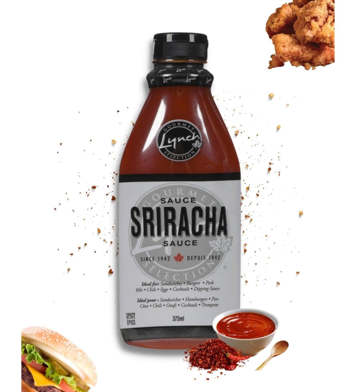 Lynch Sriracha Sauce - 375 ml. This sauce reveals quality sriracha hot sauce. Rich in flavors and Versatile to Use! Thick sauce and long lasting. Experience smoke and heat in every bite. - Buy Online on GoSupps.com