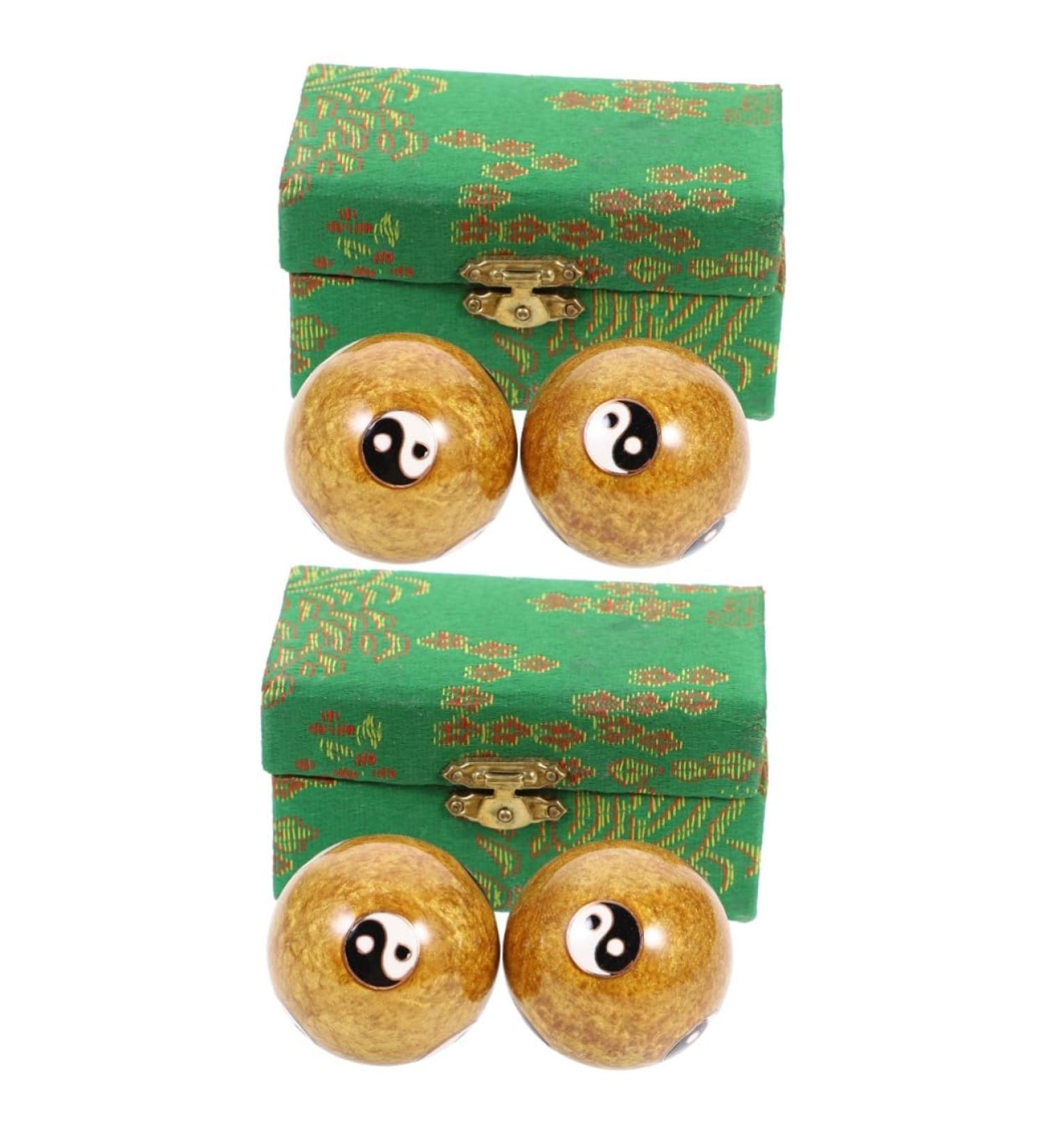 Clispeed 4-Piece Massage Globe Set | Stress Relief Metal Massage Balls for Adults | Handheld Massage Tool - Buy Online on GoSupps.com