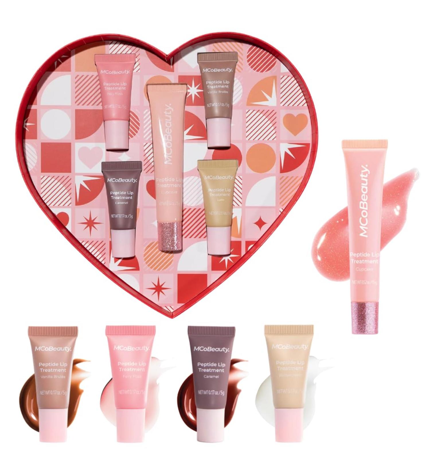 MCoBeauty Sweetheart Peptide Lip Treatment Set - Peptide Lip Gloss Balm & Tint Kit - Juicy Lip Glaze Gift Set with Peptides & Shea Butter for Dry Lips Sugary-Sweet Scents Cruelty Free Lip Care - Buy Online on GoSupps.com