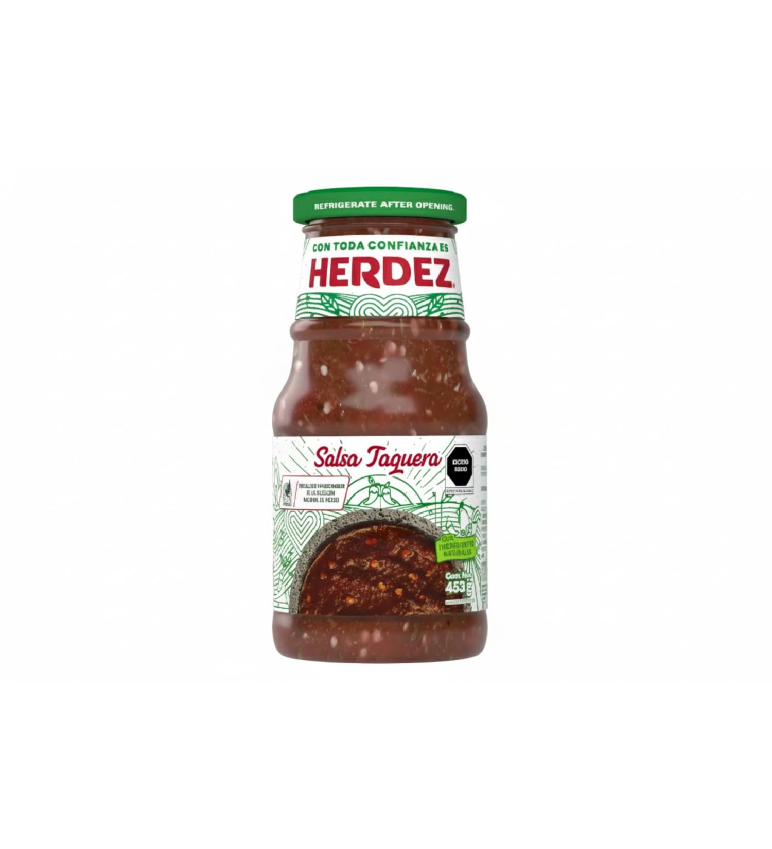  Herdez Mexican "Taquera" Sauce 453g Glass Jar - HERDEZ Taquera Salsa 453g - Buy Online on GoSupps.com