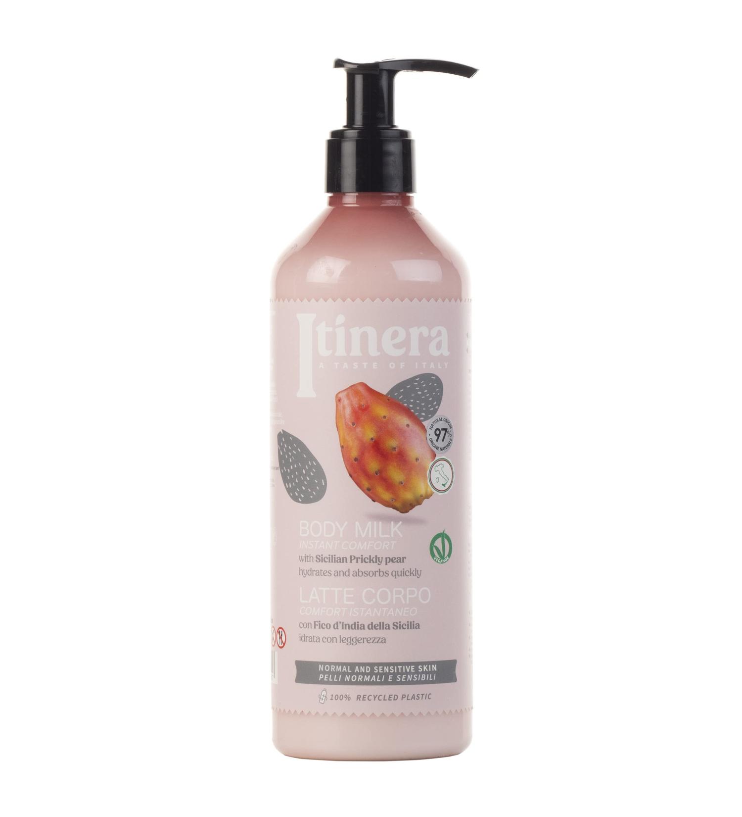  sarcia.eu ITINERA Body Lotion for Normal and Sensitive Skin with Sicilian Prickly Pear 97% Natural Ingredients 370 ml - Pack of 3 - Buy Online on GoSupps.com