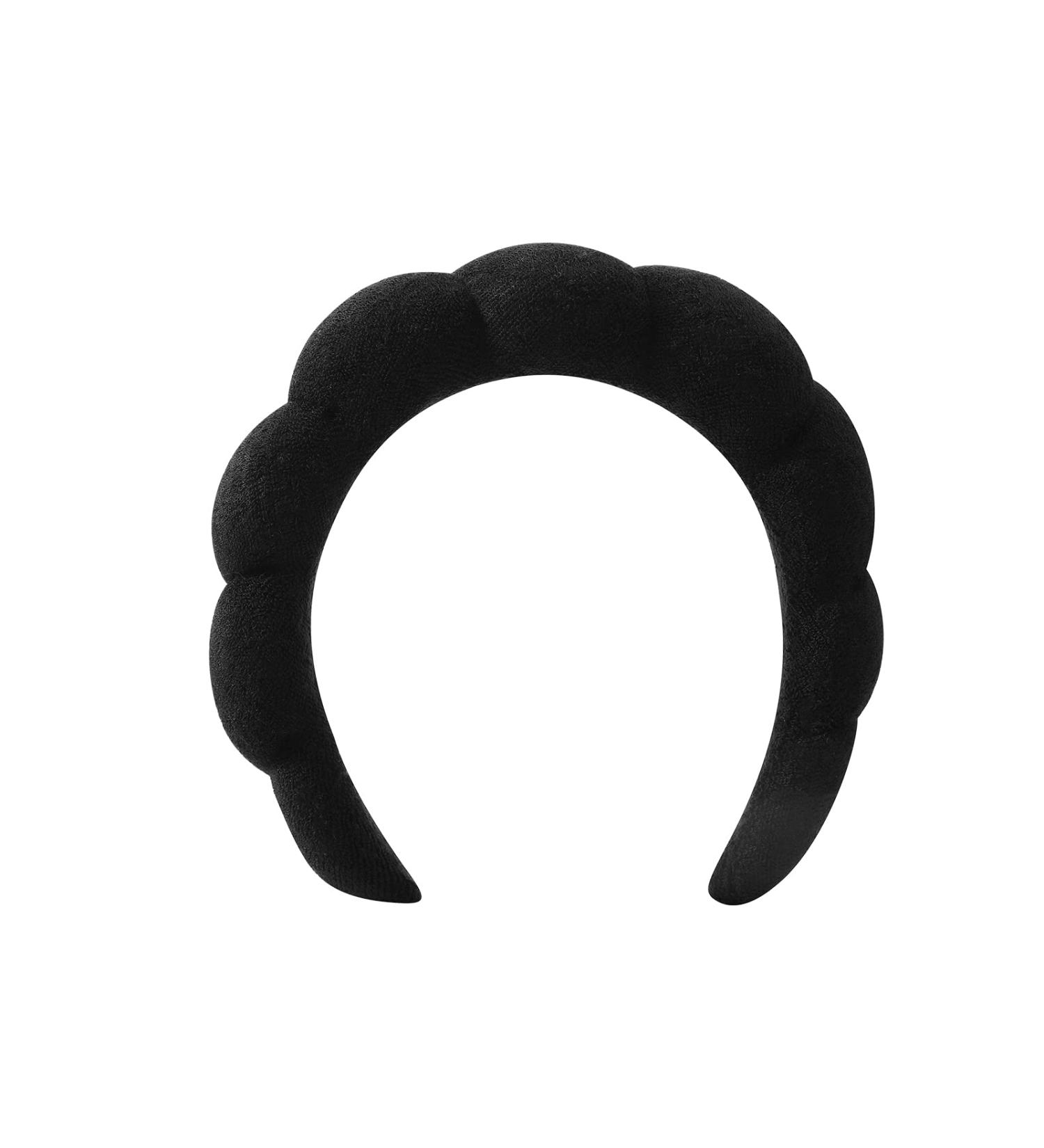 Zimblin Spa Headband for Women - Black Makeup and Skincare Sponge Bubble Puffy Headband for Face Washing, Makeup Removal, Shower - Best Quality - Buy Online on GoSupps.com