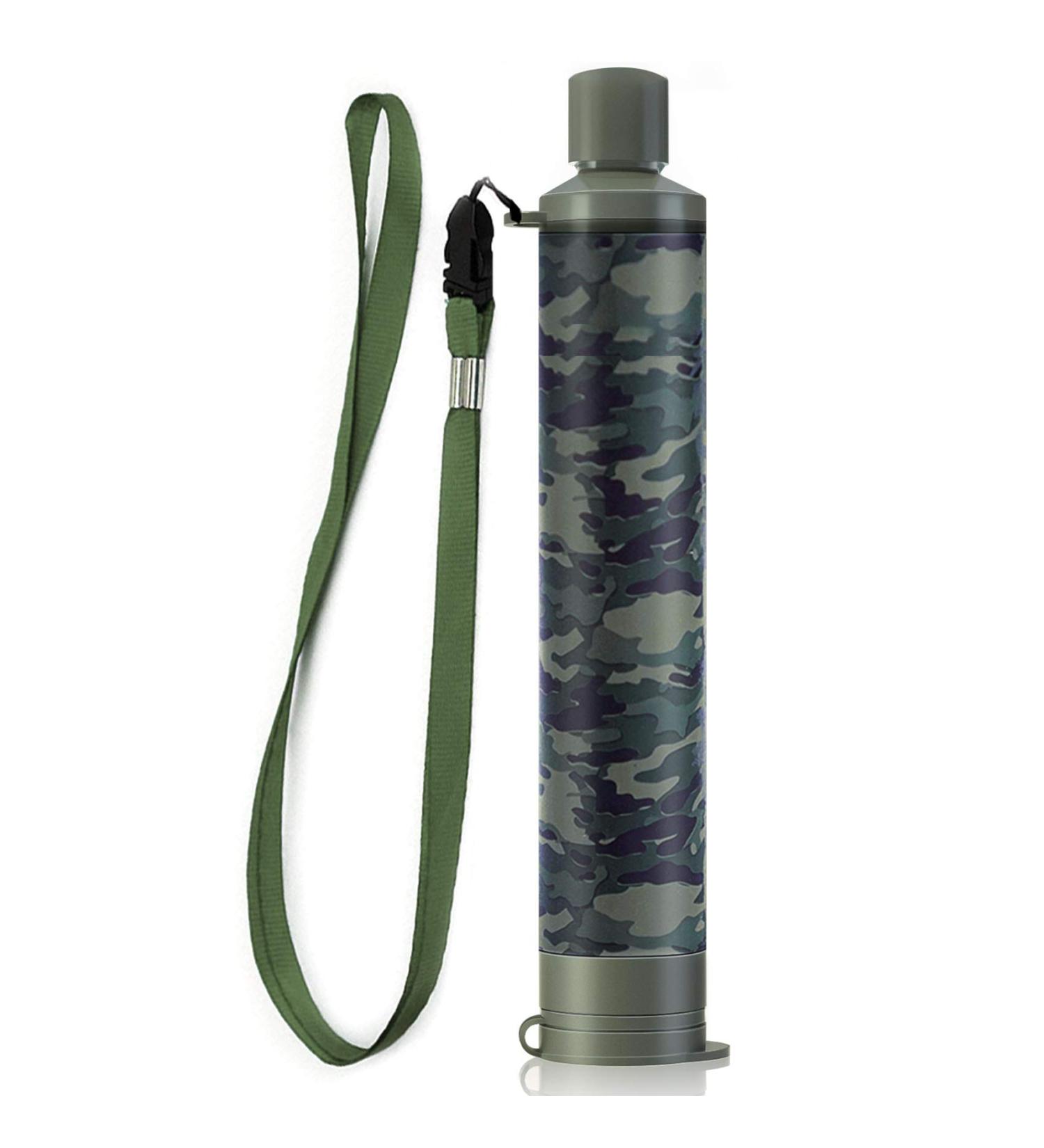 Membrane Solutions Portable Water Purifier Straw - Camo | Camping, Hiking, Travel | Emergency Survival Gear - Buy Online on GoSupps.com