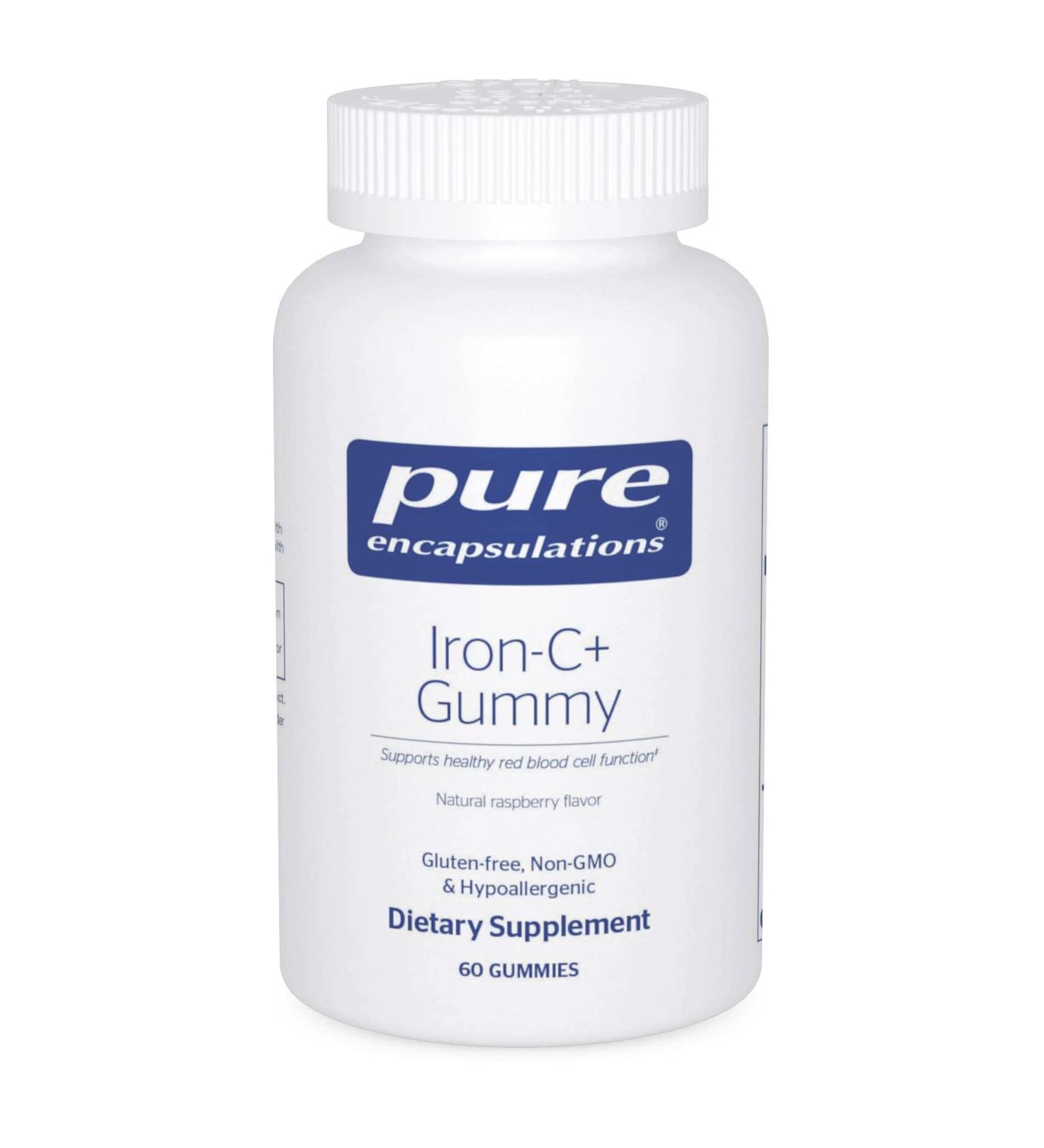 Pure Encapsulations Iron-C+ Gummy | 60 Gummies | Supports Healthy Red Blood Cell Function | Raspberry Flavor - Buy Online on GoSupps.com