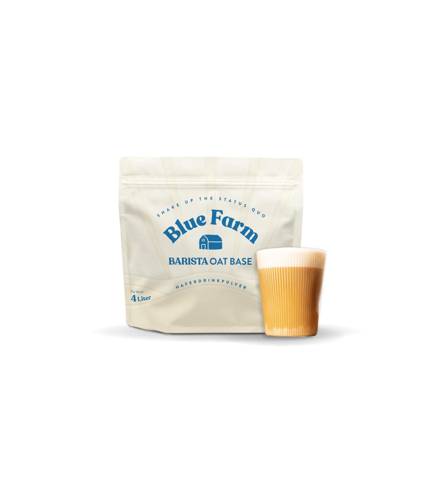 Blue Farm Barista Oat Base | Vegan & Gluten-Free Milk Alternative | 4L Mix | Bio Oatrink | 90% Less Packaging Waste | Additive & Sugar-Free - 400g - Buy Online on GoSupps.com