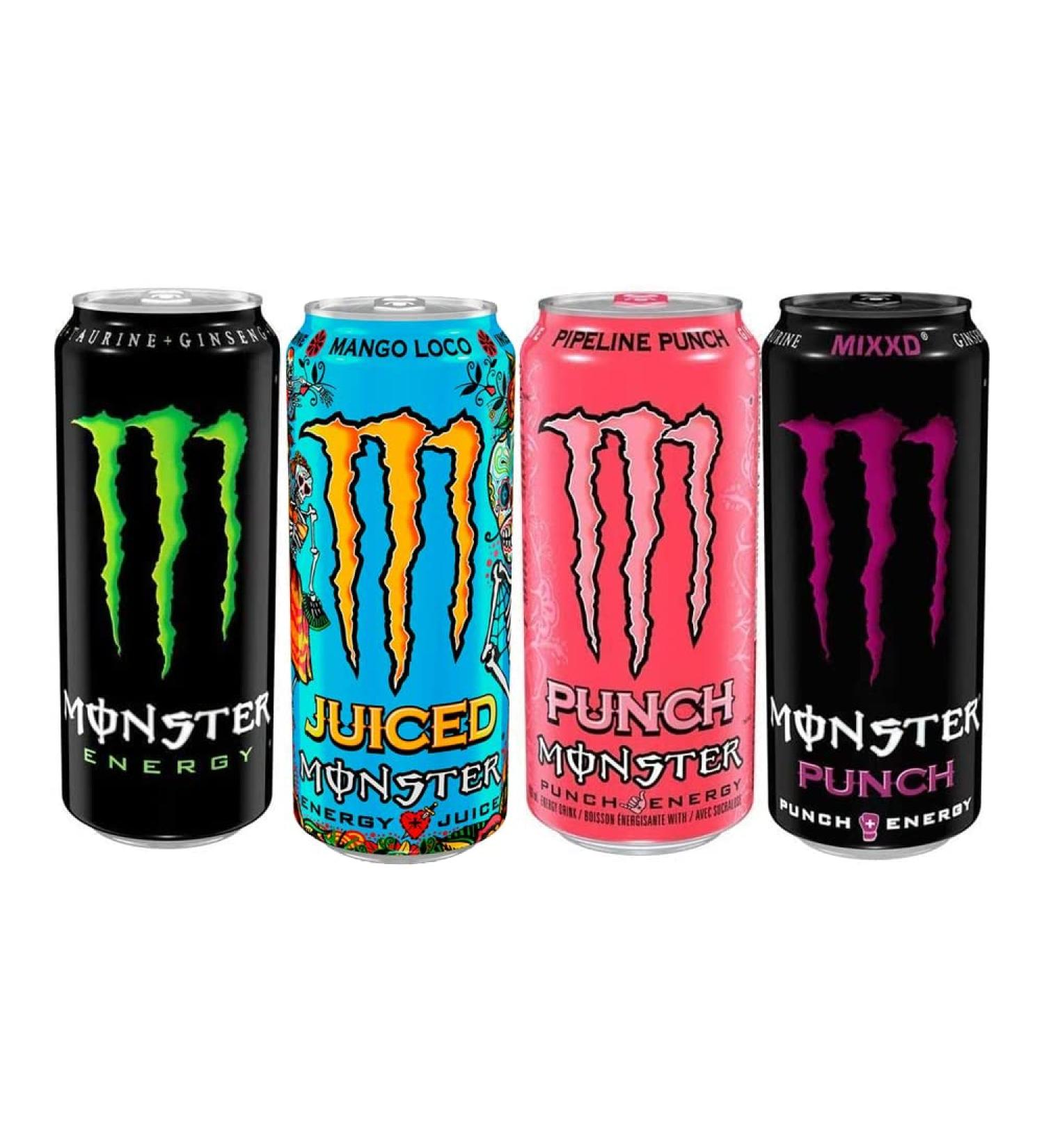WDS Group Monster Energy Drink Box of 24 x 500 ml (Punch Mango Loco Punch & Original)