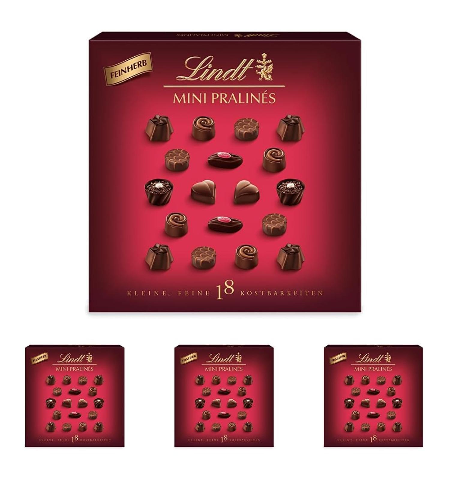 Lindt Chocolate Fine Herbe Mini Pralin s 90g - 18 Assorted Pralines | Gift Boxes (Pack of 4) - Perfect Chocolate Gift for Any Occasion - Buy Online on GoSupps.com