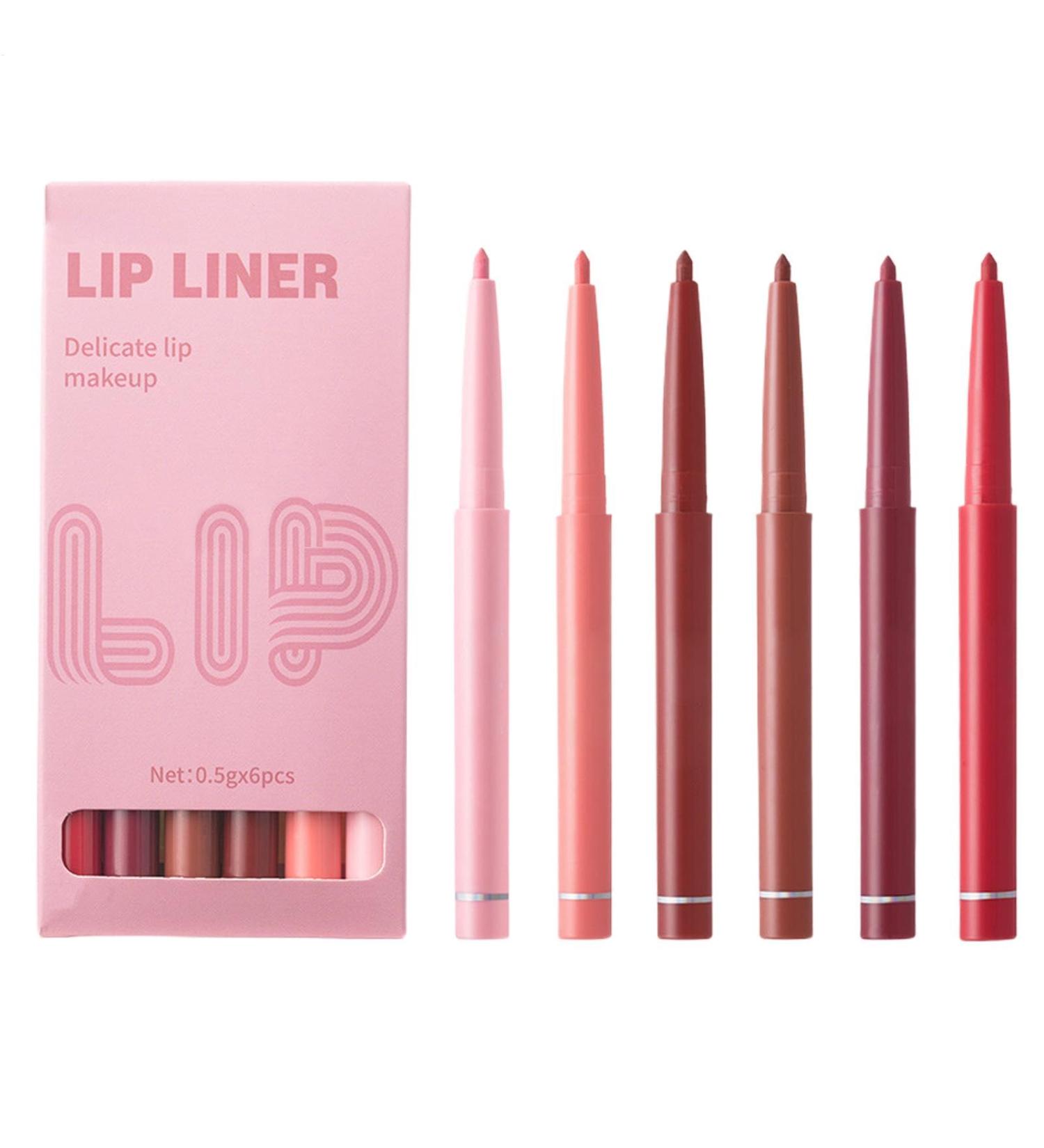 Wisylizv Lip Liner Pens 6 Pack Waterproof Matte Lip Stain Smudge Resistant Lip Liner Long Lasting Lip Color for Defined Vibrant Lips - Buy Online on GoSupps.com