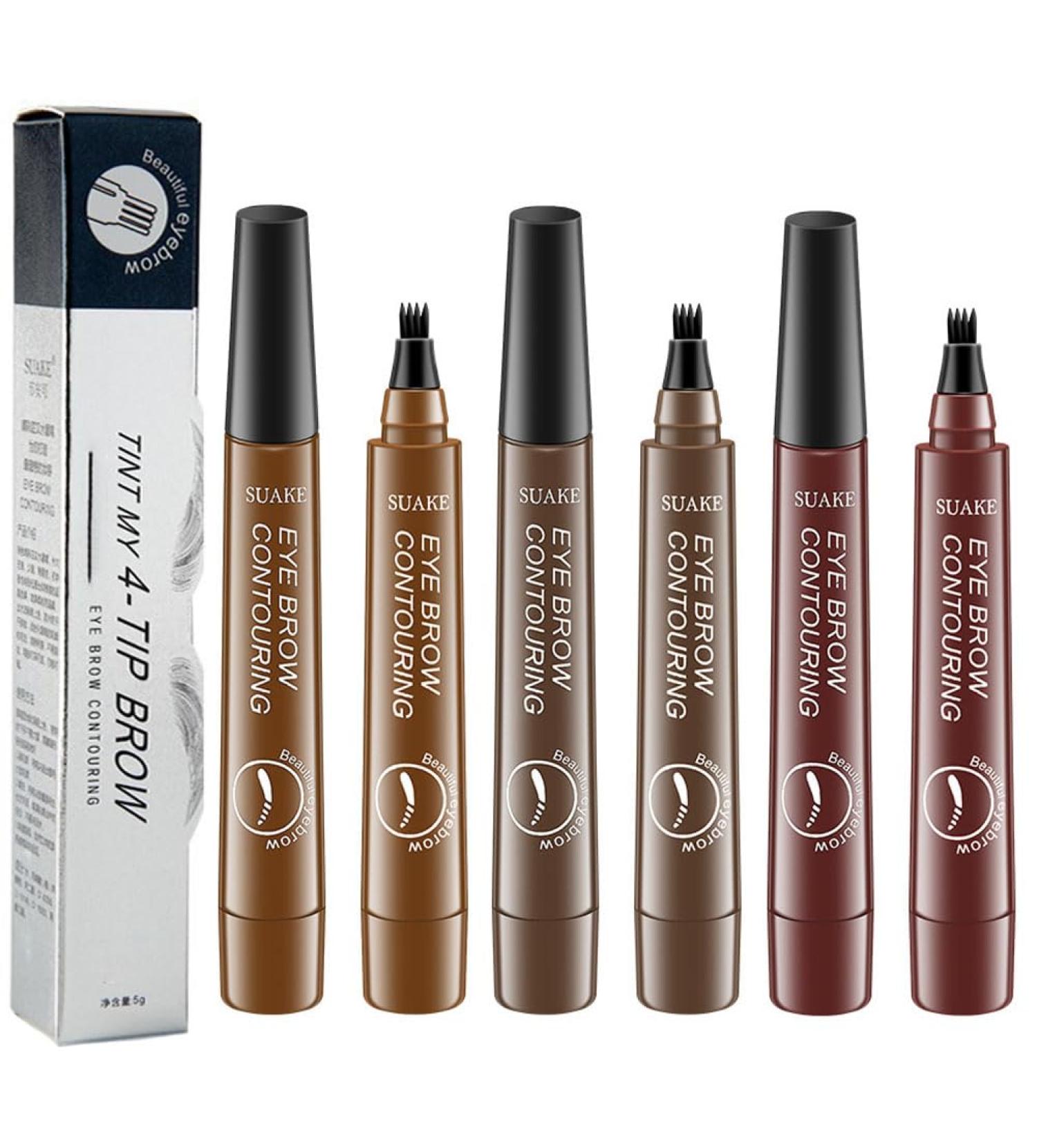 Suake Eyebrow Contouring Pen SUAKE Eyebrow Pen Waterproof Suake Eyebrow Pencil 4-Tip Micro-Fork Long Lasting Smudge Proof Liquid Eye Brow Pencils (3PCS-C) - Buy Online on GoSupps.com